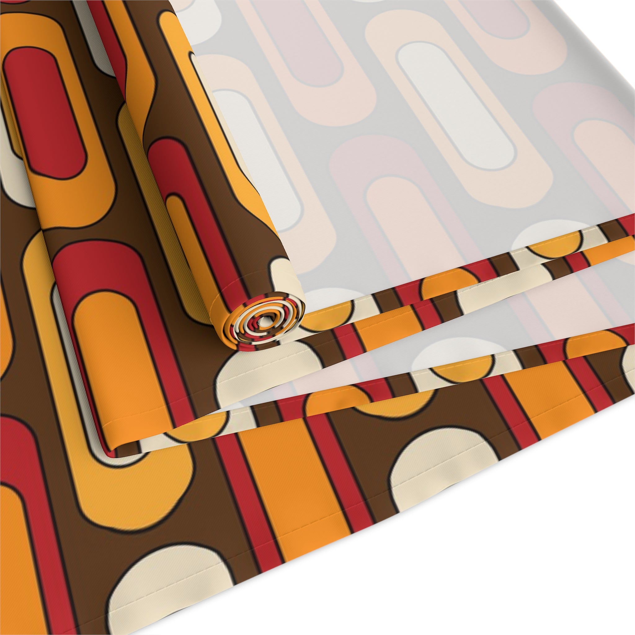 Retro Geometric Table Runner - Vibrant Mid Mod Design - Mid Century Modern Gal