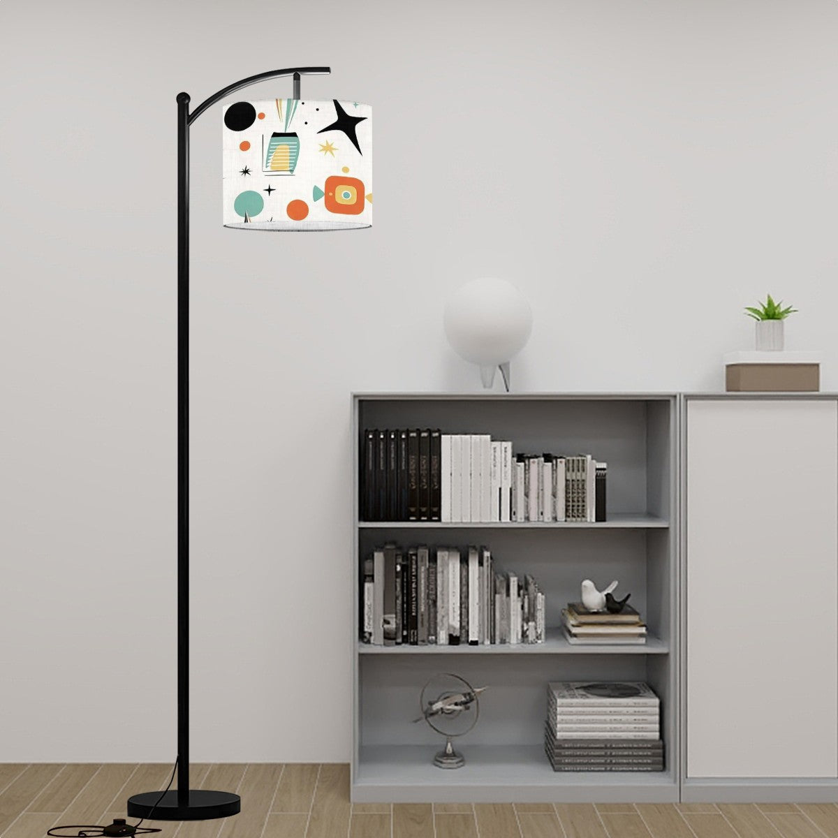 Mid Century Modern Arc Floor Lamp, Sputnik MCM Design - Mid Century Modern Gal