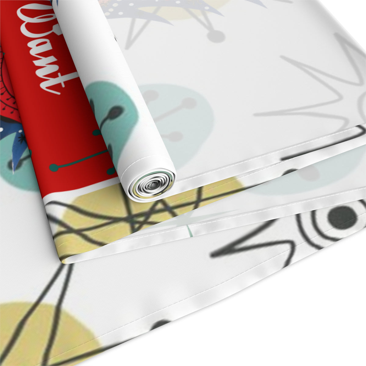 All I want For Christmas Is You, Kitschy MCM Christmas Festive Table Runner - Mid Century Modern Gal