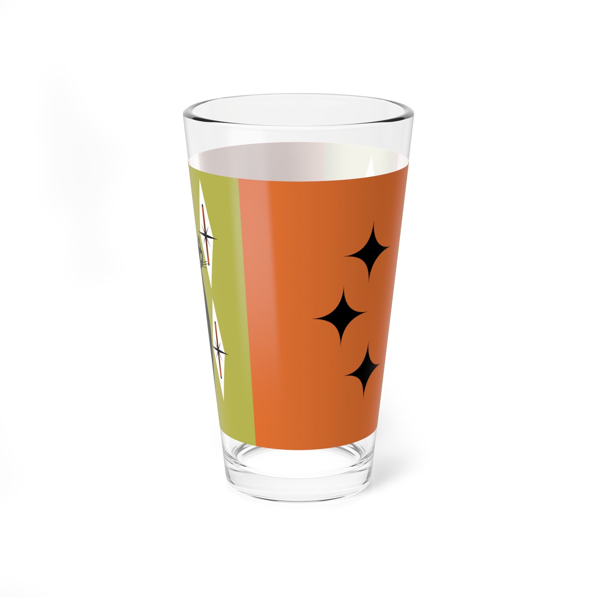 Mid Century Modern Barware Starlite Lounge Atomic Retro Cat Glass - 16oz Cocktail Glass for Stylish Entertaining - Mid Century Modern Gal