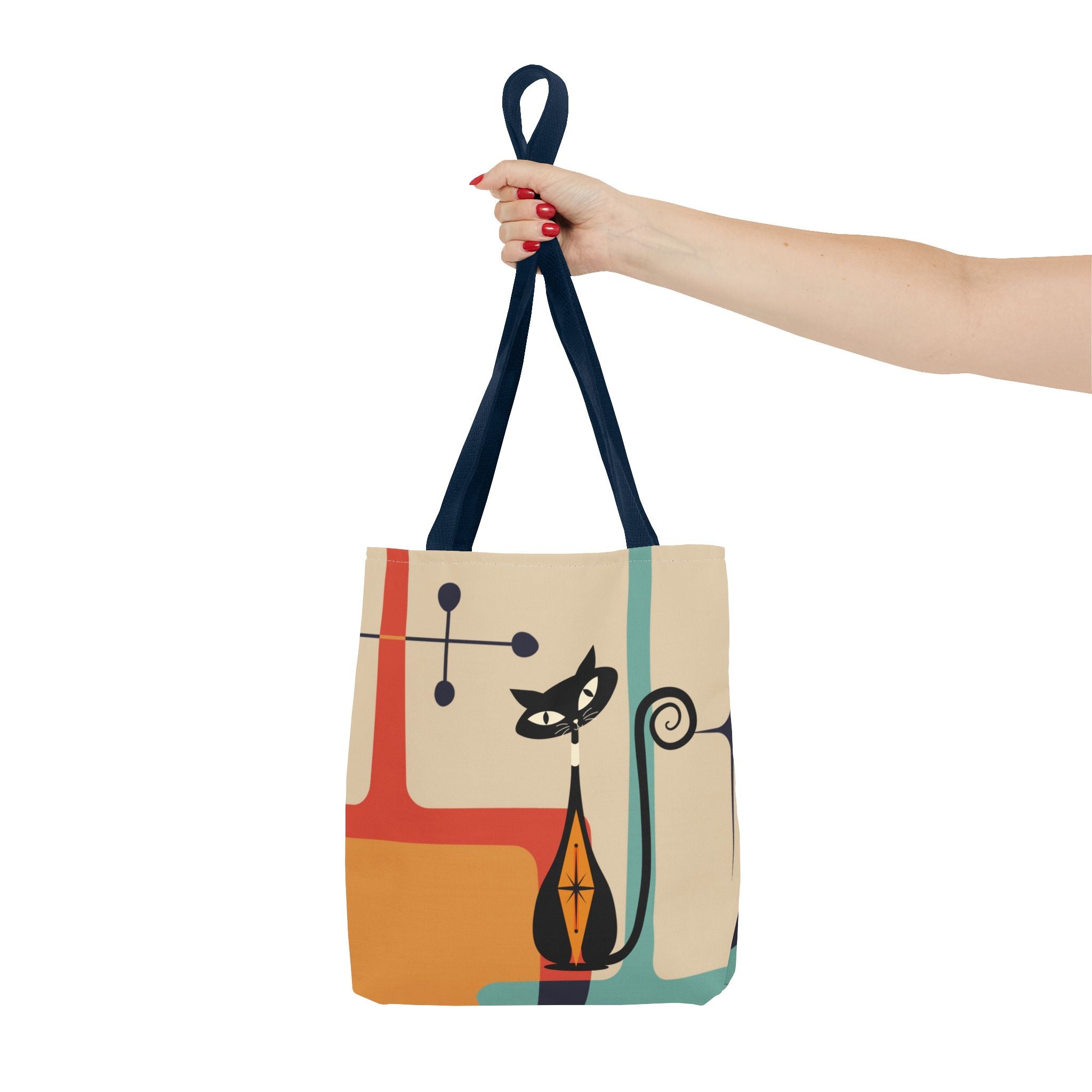 Atomic Cat Mid Century Mod Tote Bag - Mid Century Modern Gal
