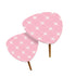 Atomic Pink White Starbursts Retro 50s Mid Century Modern Nesting Tables - Mid Century Modern Gal