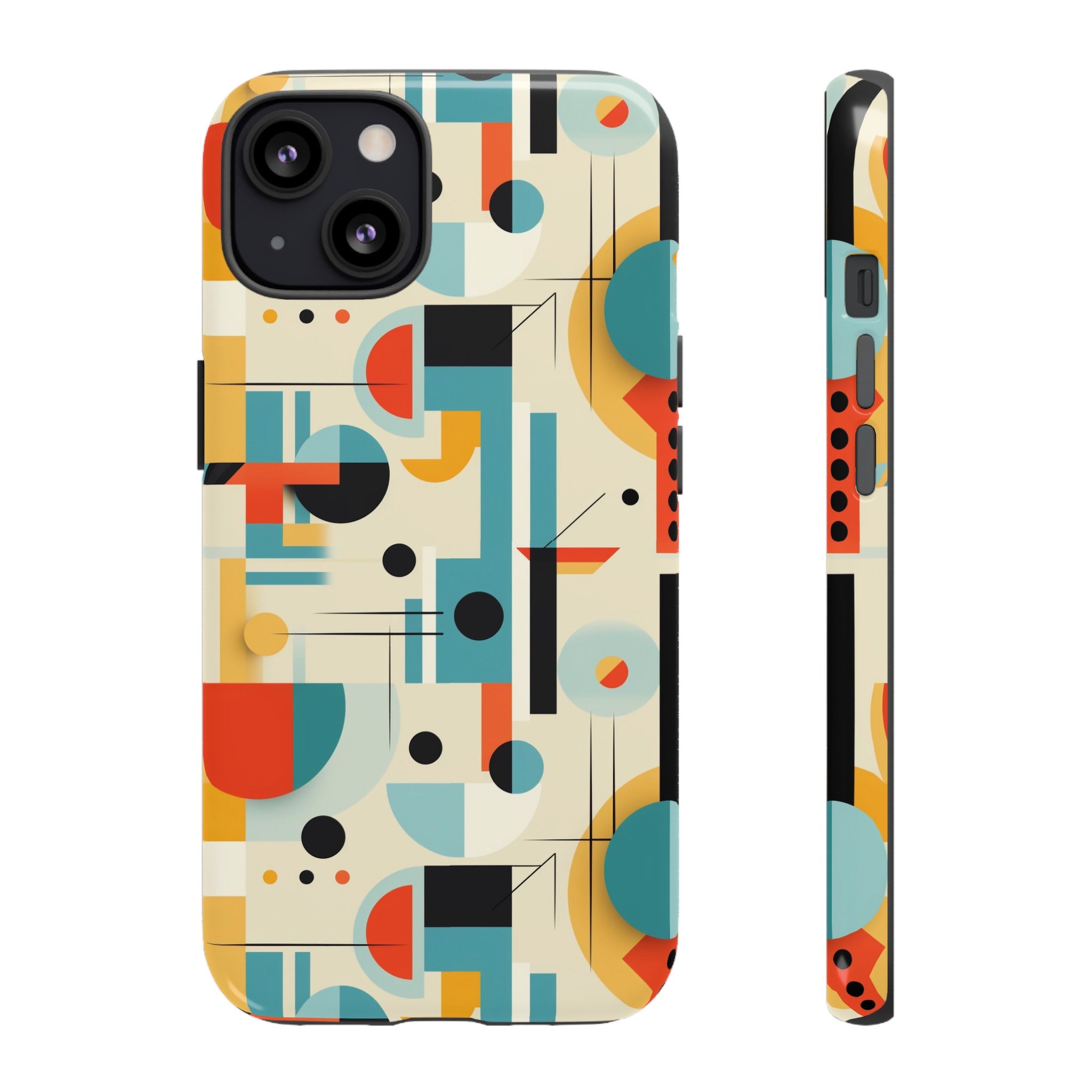 Bauhaus Designed Mid Mod Geometric Groovy Smart Phone, iPhone, Samsung Compatible Tough Cases
