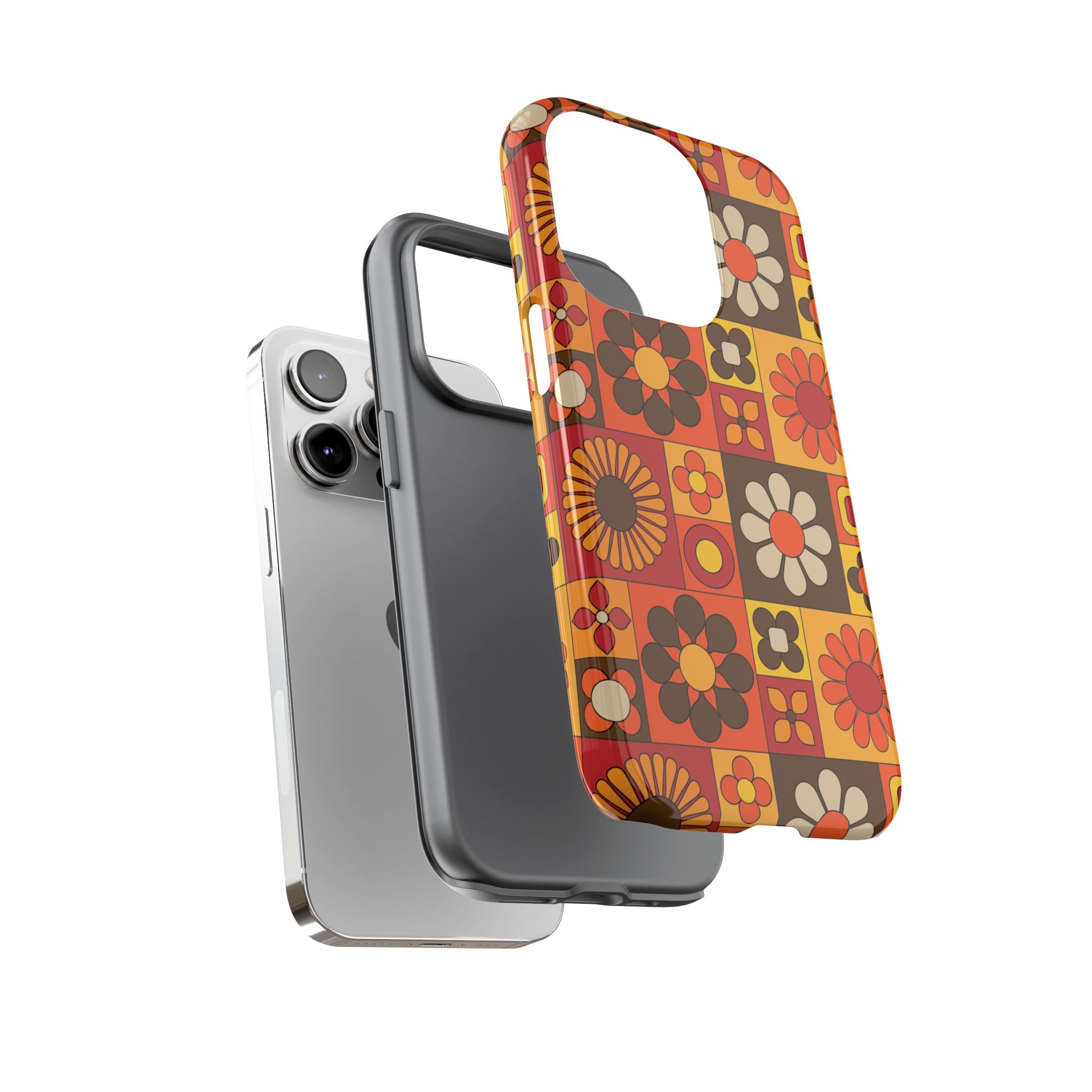 Retro 70s Mid Mod Floral Phone Case | Tough Cases for Flower Lovers