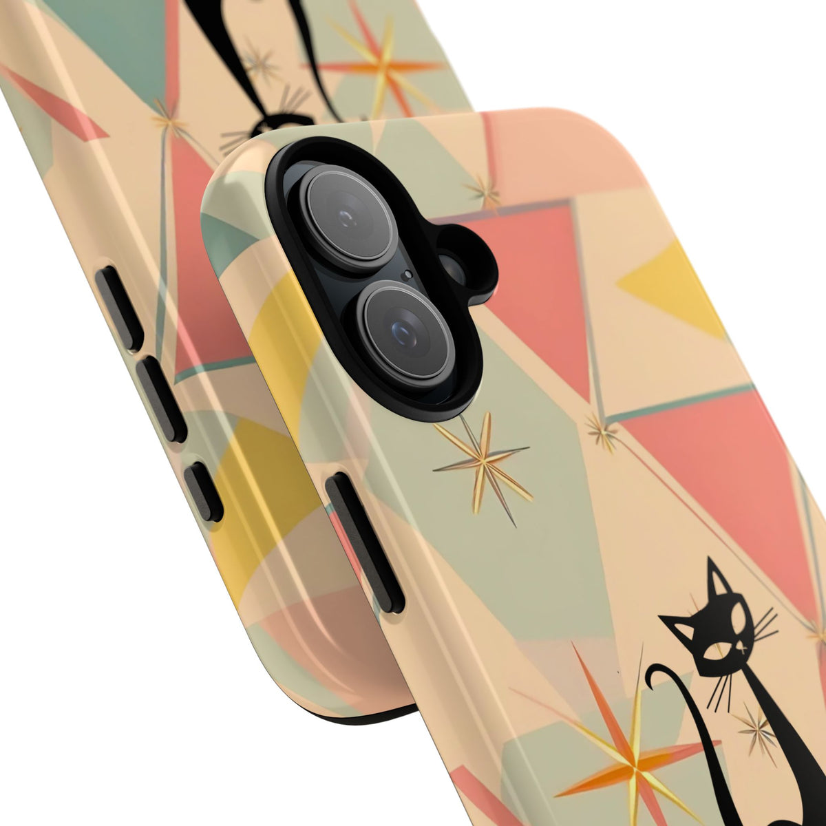Atomic Cat Mid Mod Retro Cat Phone Case | Tough Cases with Vintage Vibe | Ideal for Cat Lovers