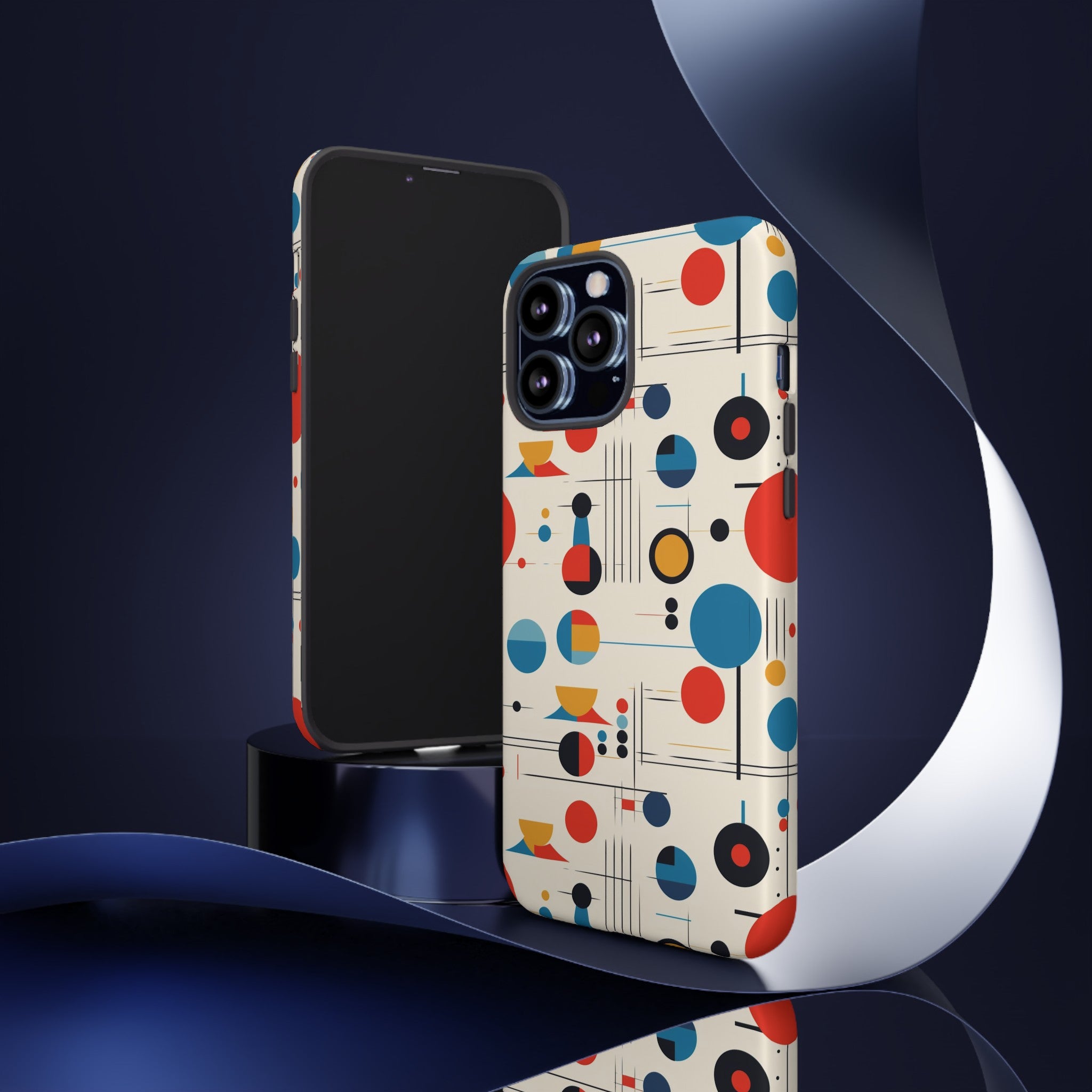 Mid Mod Bauhaus Designed iPhone, Samsung, Retro Phone Tough Cases - Mid Century Modern Gal