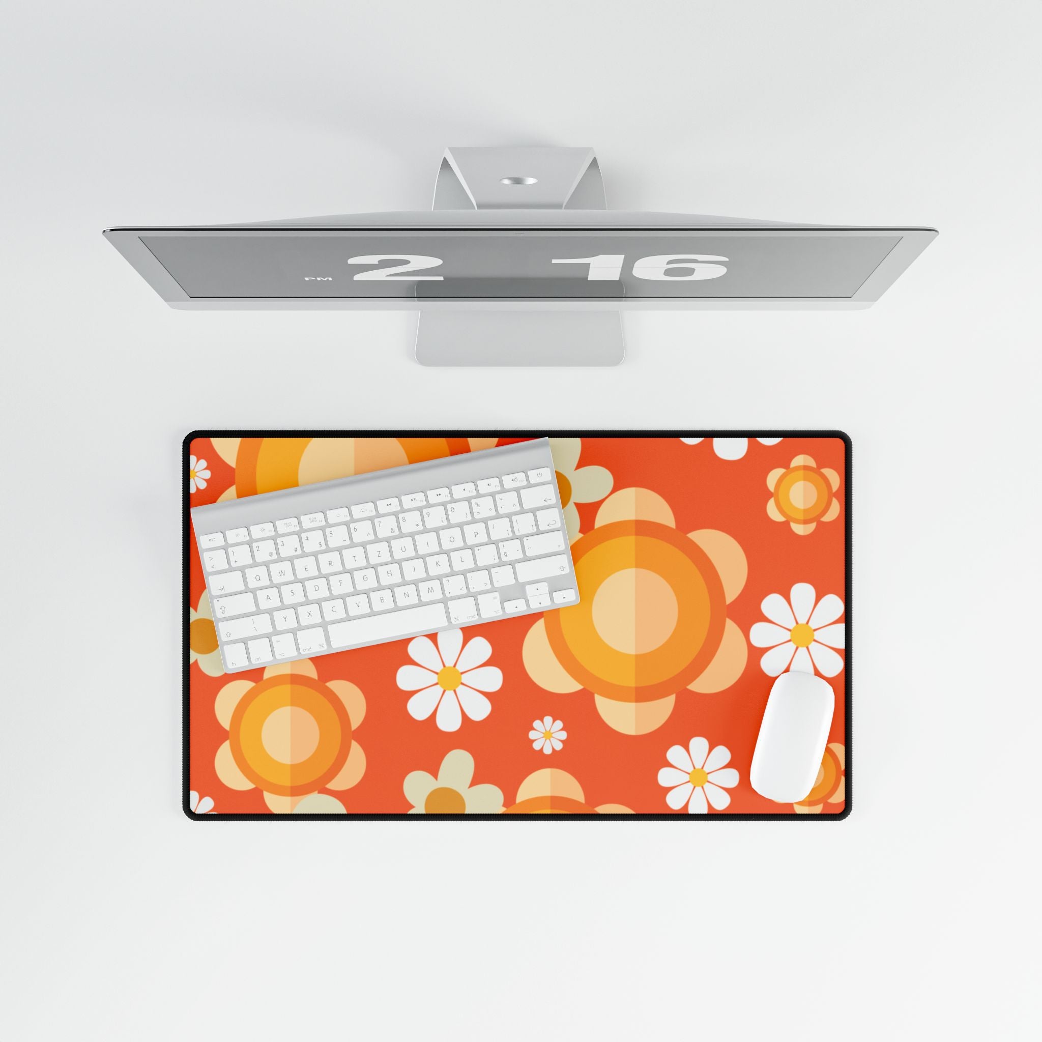 Retro Flower Power Groovy Desk Mat - Mid Century Modern Gal