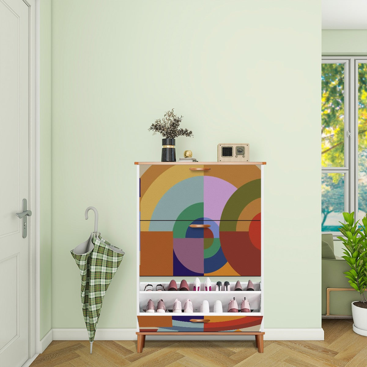 Mid Century Modern Bauhaus Designed Shoe Cabinet - Mid Century Modern Gal