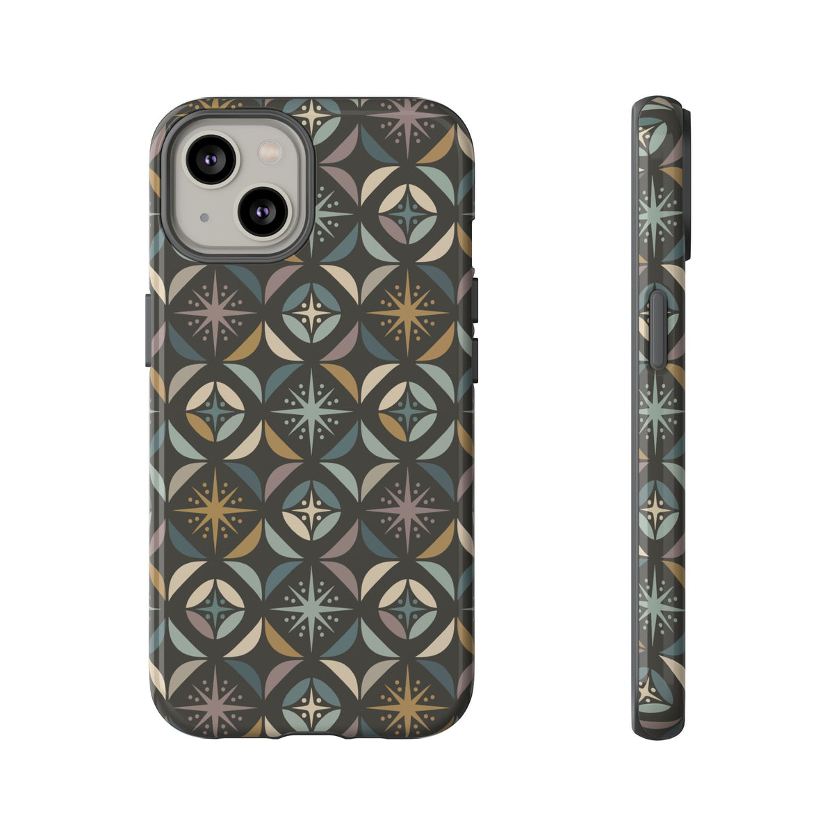 Mid Century Modern Elegant Gray Geometric Starburst Tough Phone Case