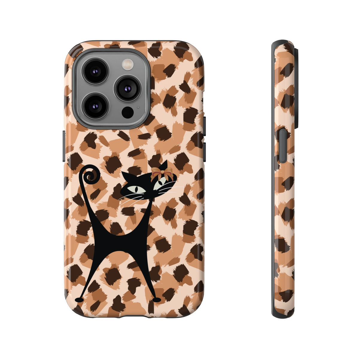 Mid Century Modern Atomic Cat, Animal Print Kitschy Trendy Smart Phone Tough Cases - Mid Century Modern Gal