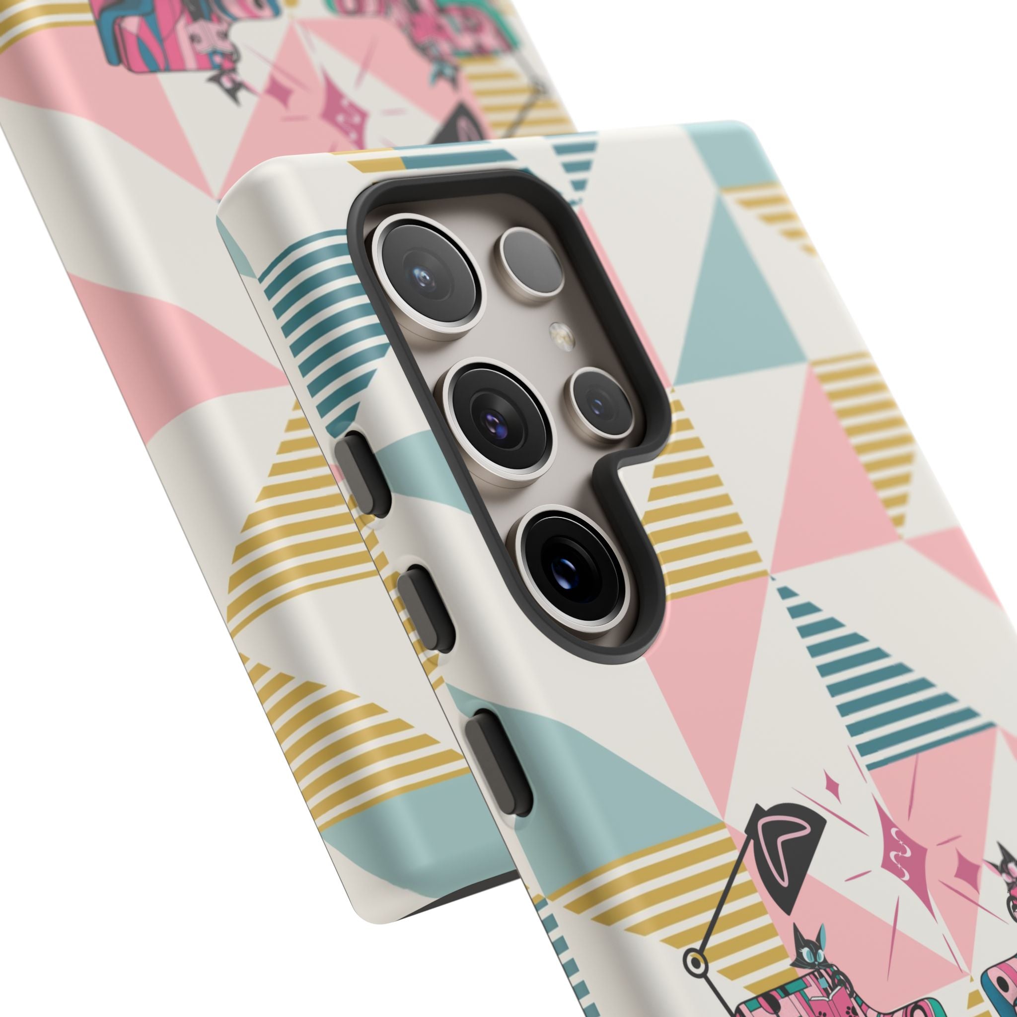 Atomic Cats Reading, Book Talk, Book Lover, Retro Chic Phone Case with Retro Vibe - Cozy Living Room Design