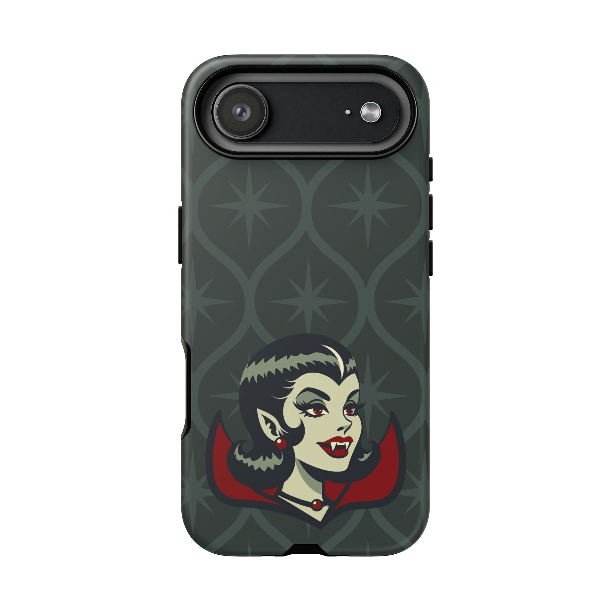 Vampire Dracula Girl Halloween Goth Horror Buff MCM Green Tough Phone Case