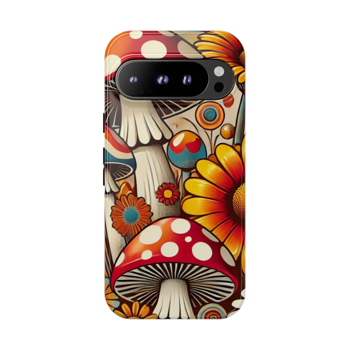 Colorful Mushroom Flower Phone Case - Boho Chic Design