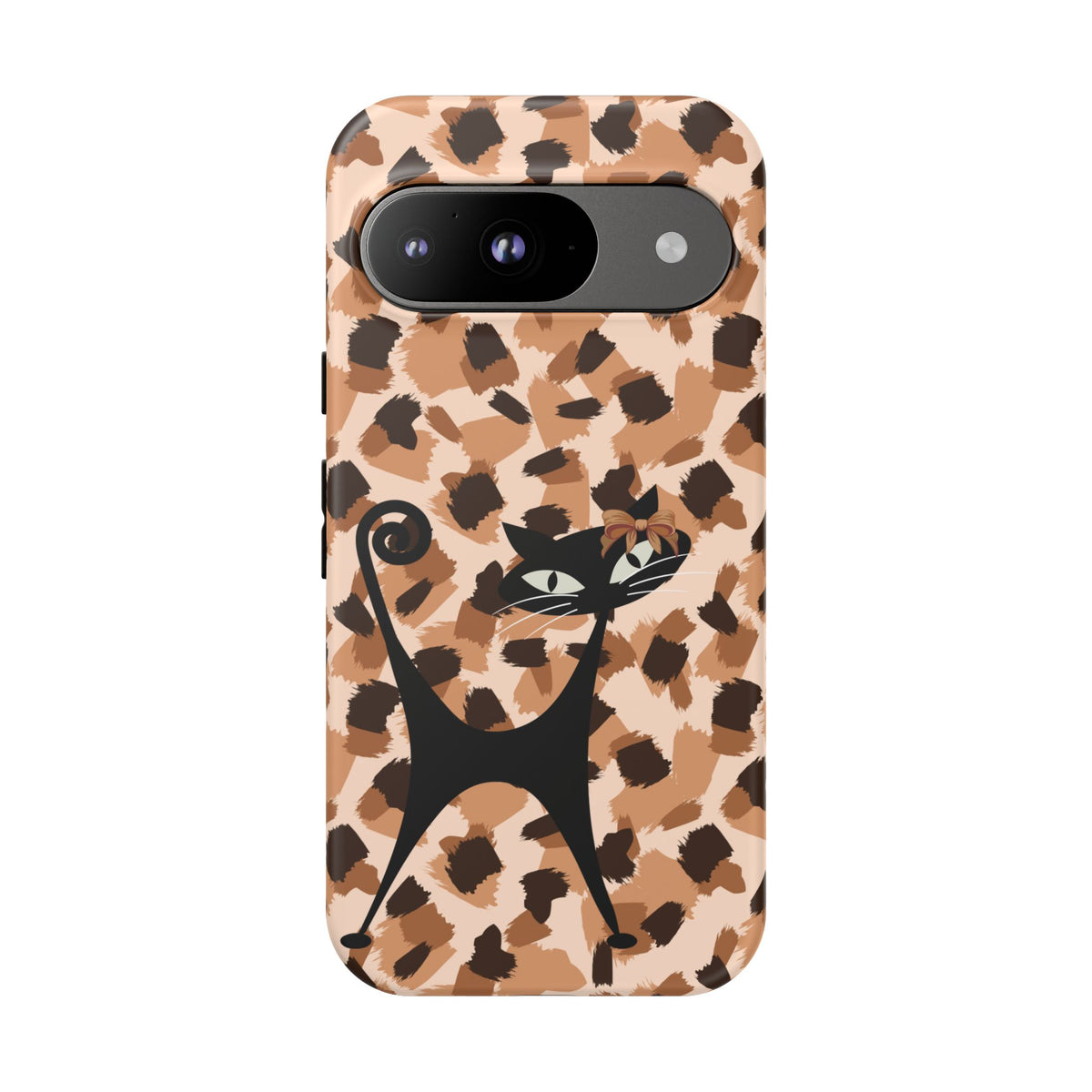 Mid Century Modern Atomic Cat, Animal Print Kitschy Trendy Smart Phone Tough Cases