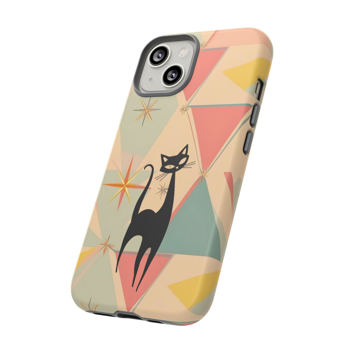 Atomic Cat Mid Mod Retro Cat Phone Case | Tough Cases with Vintage Vibe | Ideal for Cat Lovers