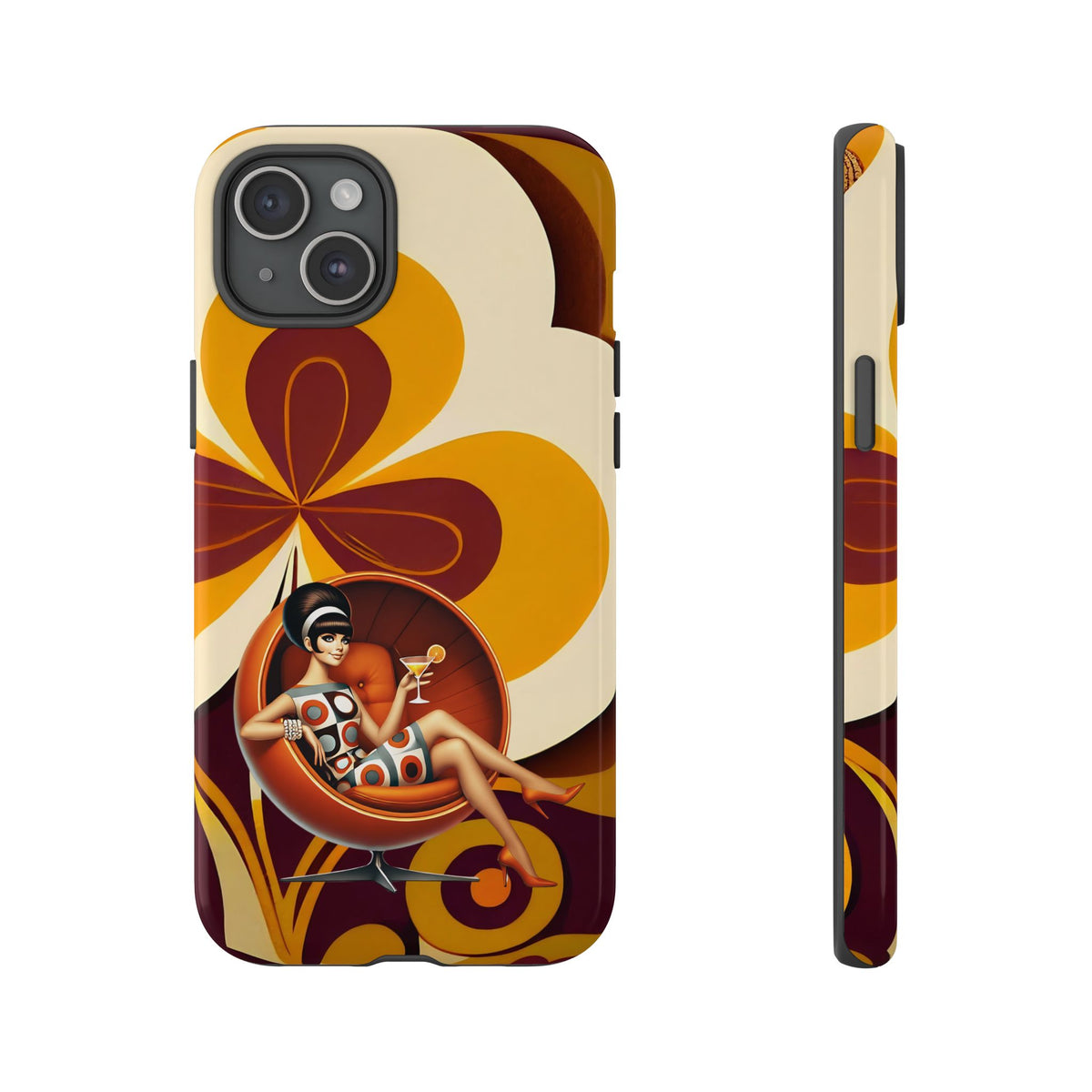 Groovy Mod 60s Retro Flower Power Phone Cases - Mid Century Modern Gal