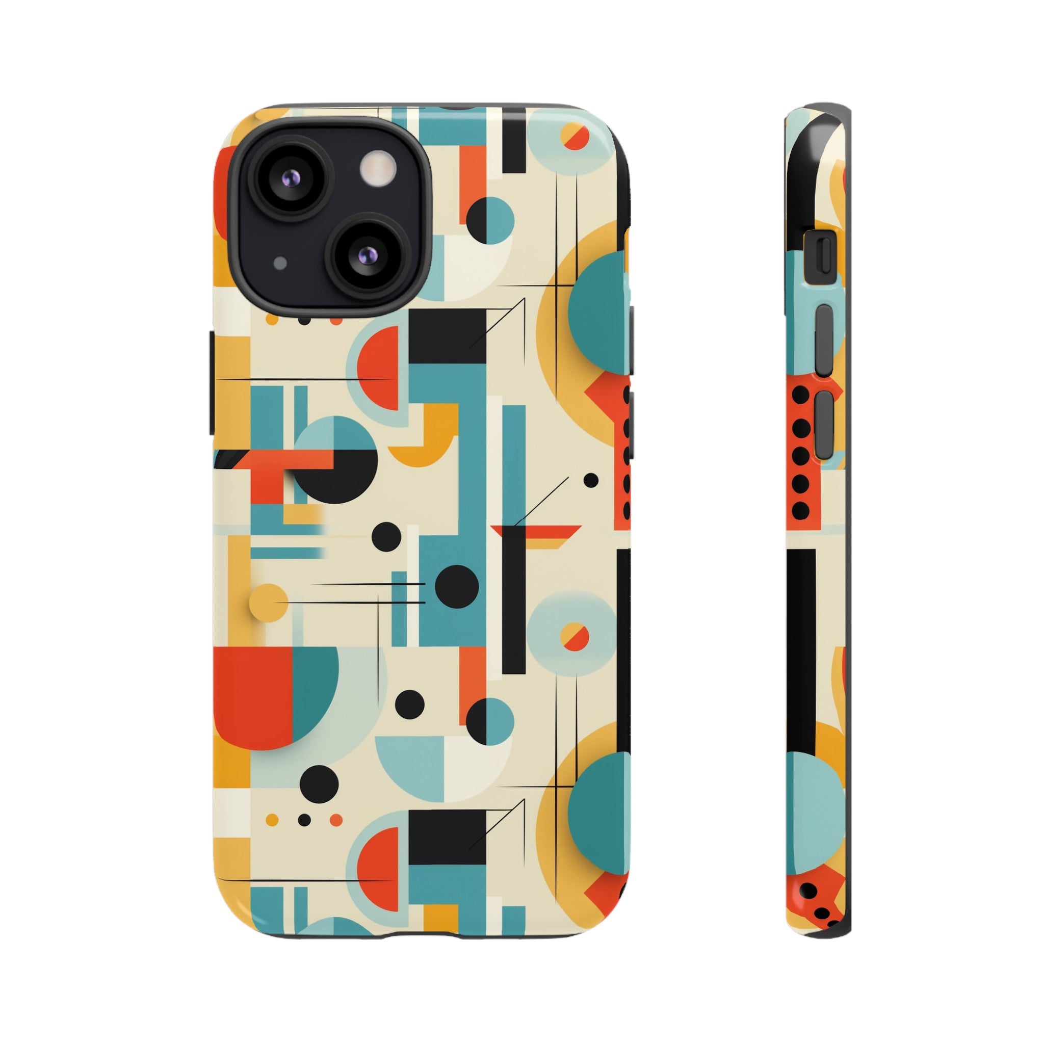 Bauhaus Designed Mid Mod Geometric Groovy Smart Phone, iPhone, Samsung Compatible Tough Cases