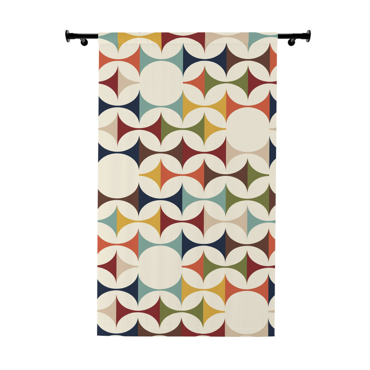 Mid Century Modern Curtains, Retro Scandinavian Modern Danish Geometric Design, Green, Brown, Beige, Yellow, Teal, MCM Curtains - Mid Century Modern Gal