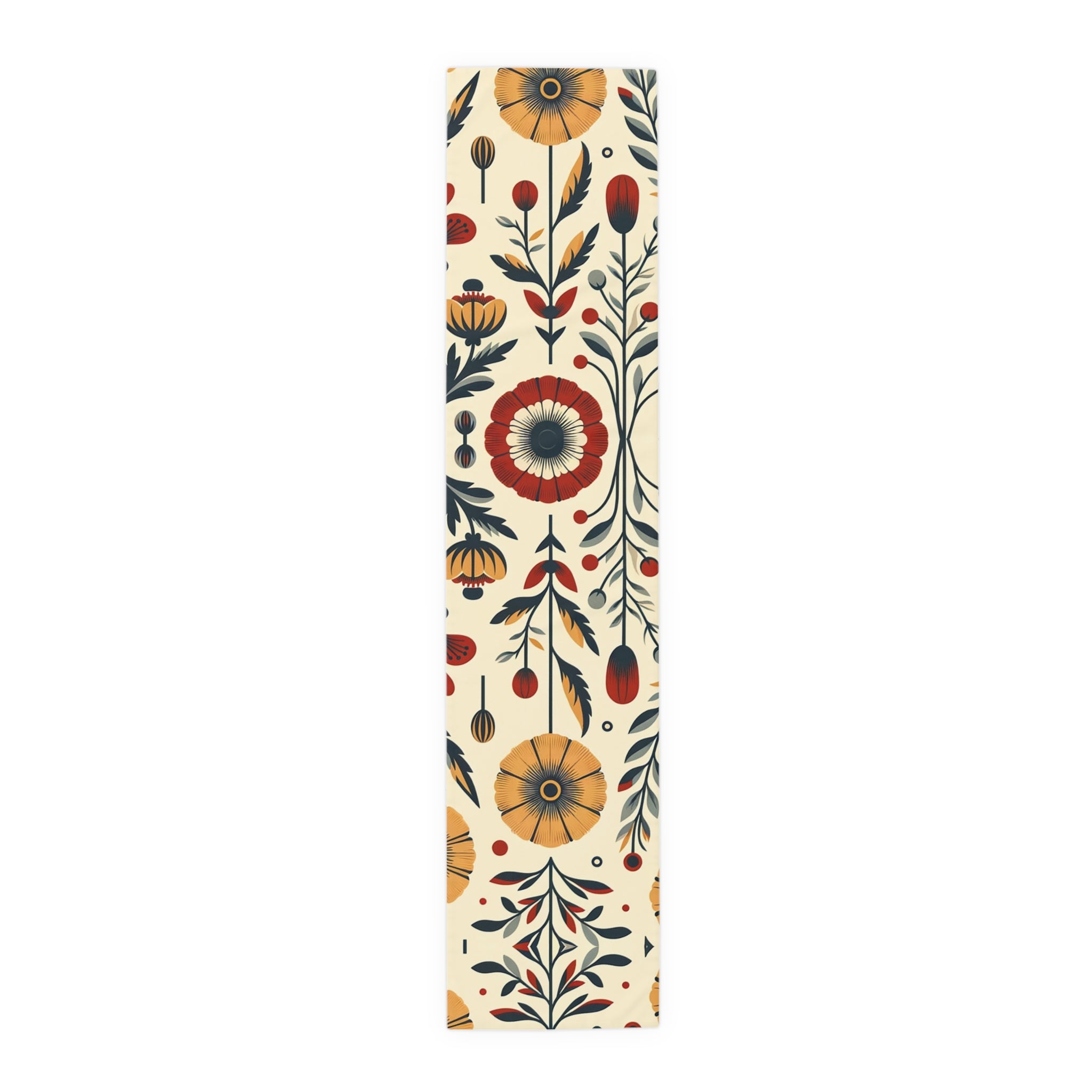 Scandinavian Modern Danish Design, Poppy, Marigold, Floral MCM Table Runner - Mid Century Modern Gal