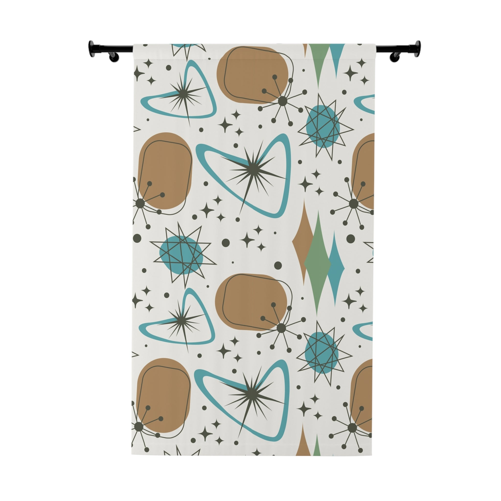 Retro Geometric Window Curtain - Mid-Century Modern Design for Stylish Home Decor - Mid Century Modern Gal