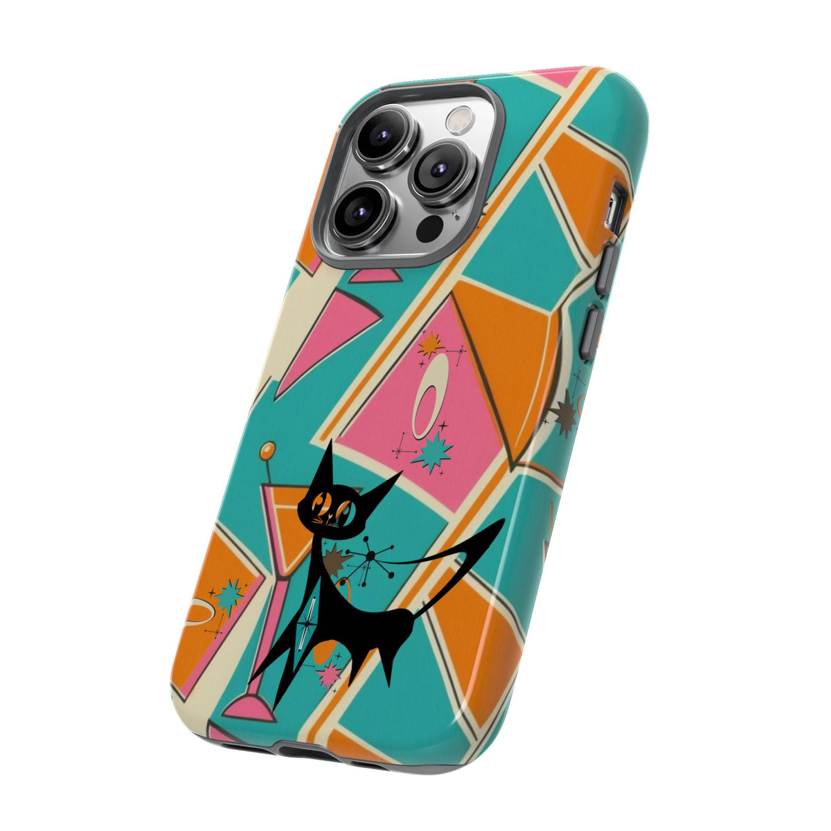 Atomic Cat Mid Mod Retro Cat Phone Case - Tough Cases for Stylish Cat Lovers