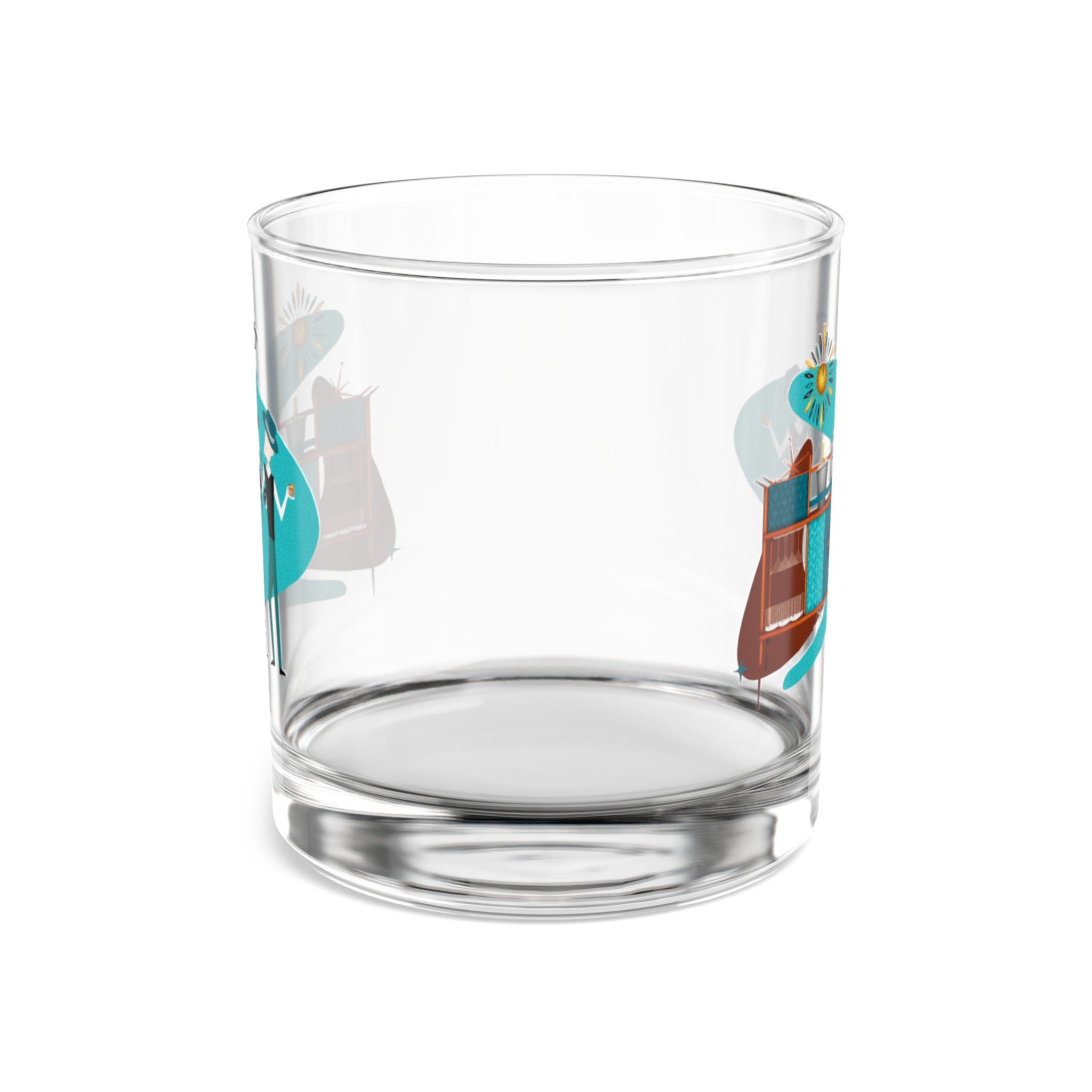 Mid Century Modern Gay Male Couple, Kitschy 50s Retro High Ball, Bourbon Bar Glass - Mid Century Modern Gal