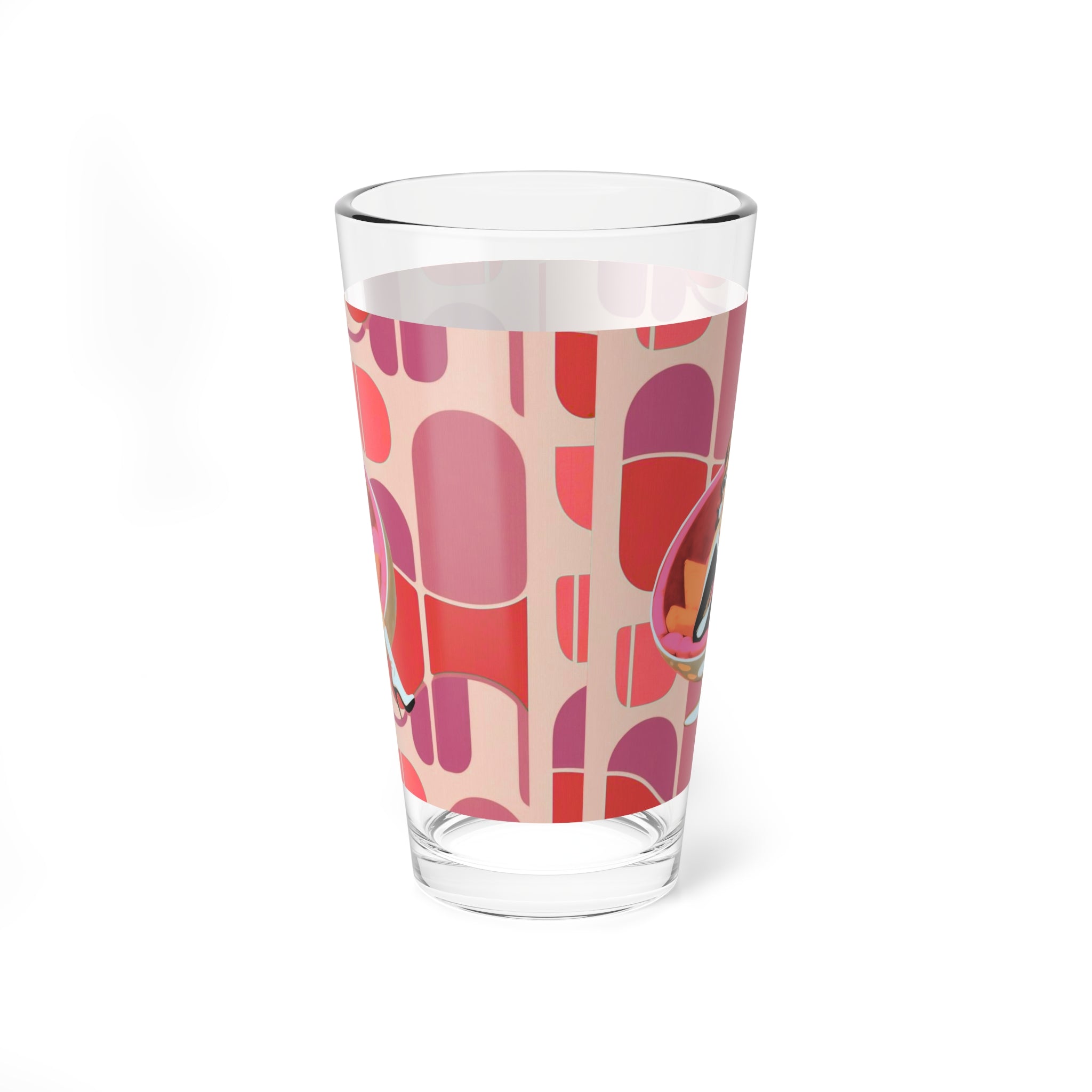 Mid Mod 60s Gal Retro Cocktail Mixing Glass - 16oz, Stylish Mid-Century Design - Mid Century Modern Gal