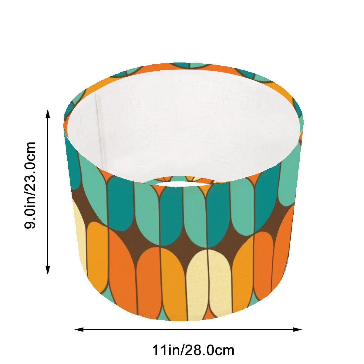 Mid Century Modern Bold Orange, Teal Geometric Groovy Lamp SHADE - Mid Century Modern Gal