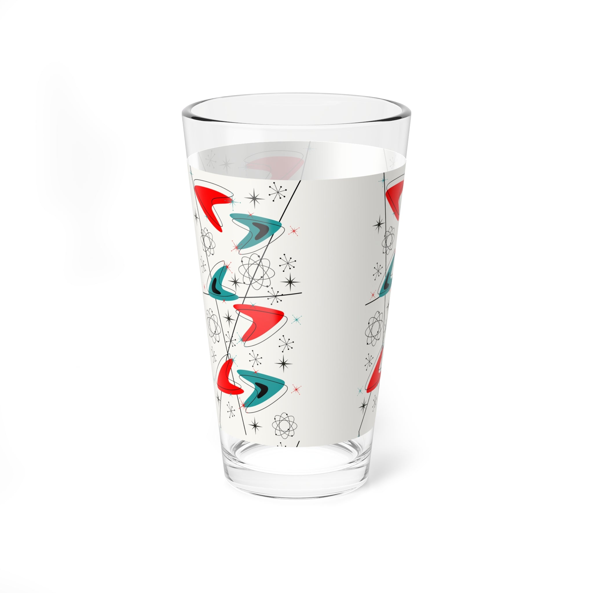 Mid Century Modern Starburst Barware, Atomic Space Age Pint Glass - Mid Century Modern Gal