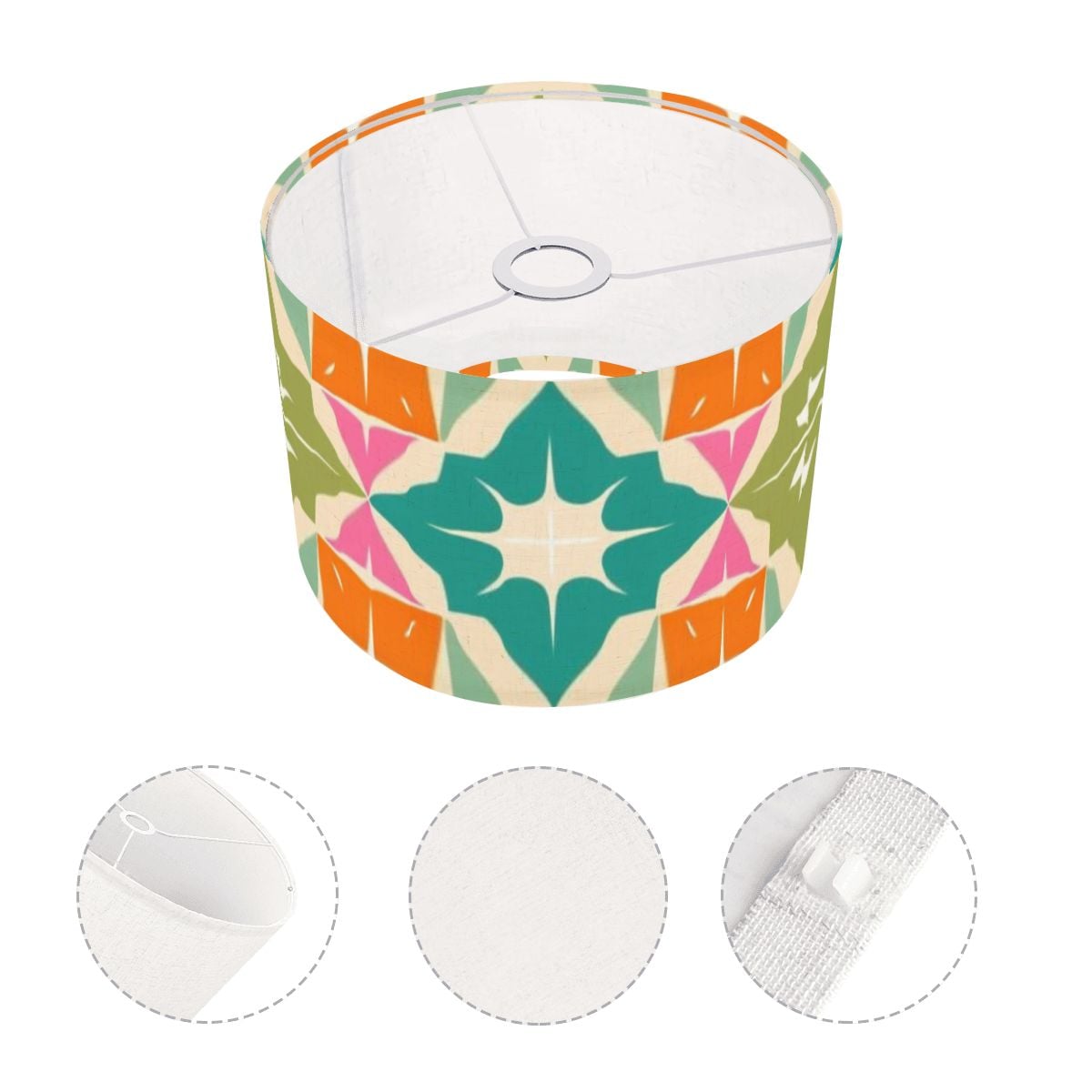 Atomic 50s Starburst Diamond Kitschy Orange, Teal, Green Mid Century Modern Lamp SHADE ONLY - For Arc Floor Lamps Only - Mid Century Modern Gal