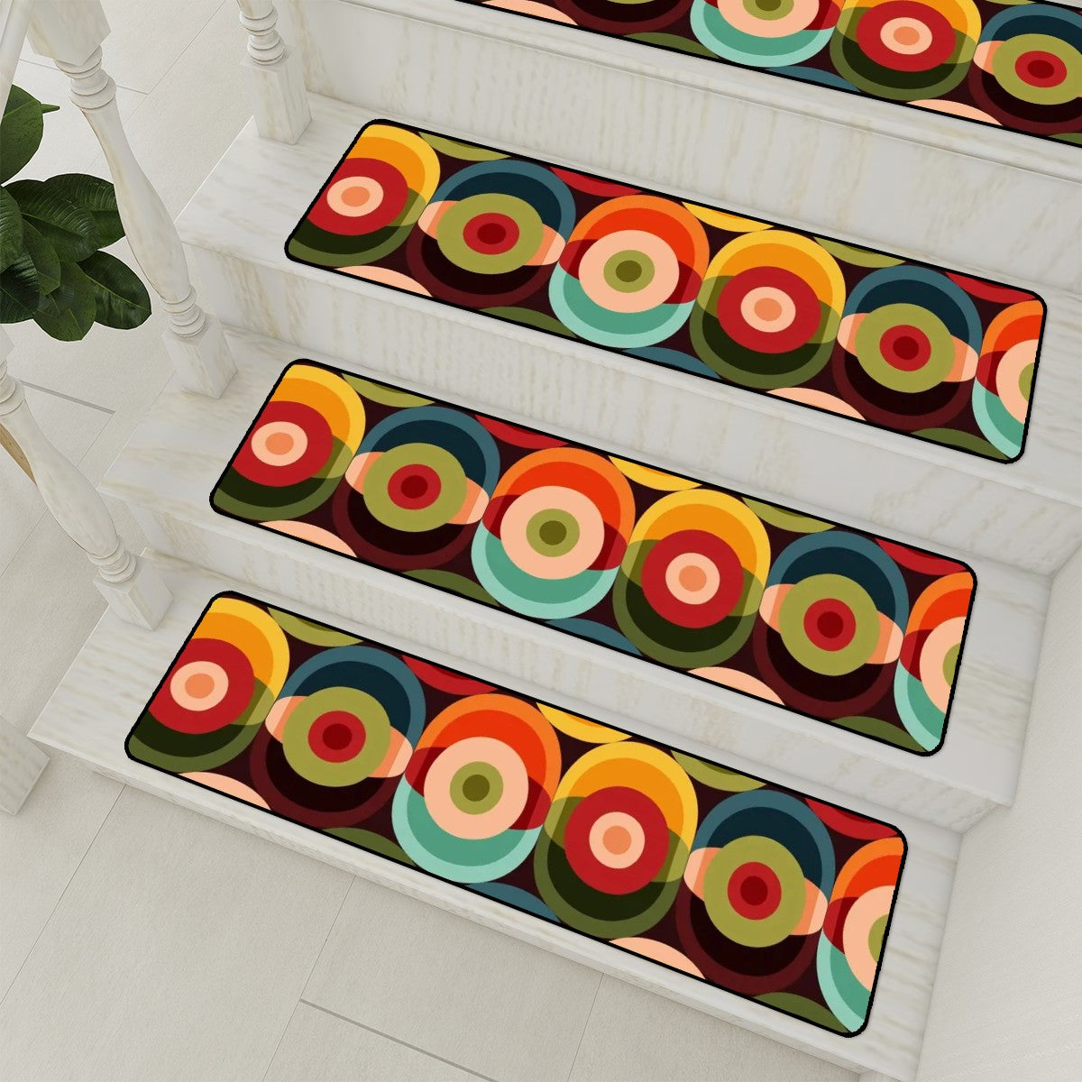 Retro Groovy Mod Stair Carpet Treads - Mid Century Modern Gal