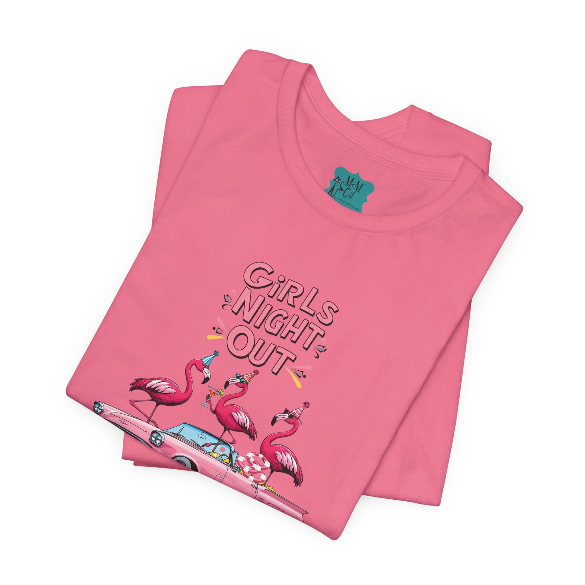 Girls Night Out Retro Fun Party Flamingo Tee - Mid Century Modern Gal