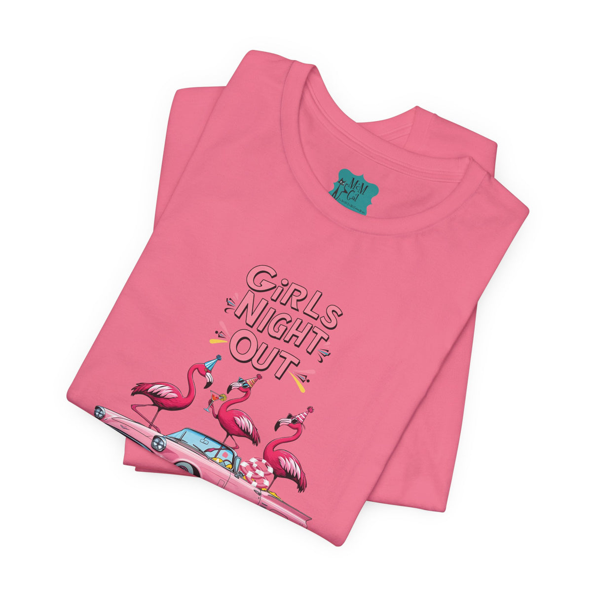 Girls Night Out Retro Fun Party Flamingo Tee - Mid Century Modern Gal