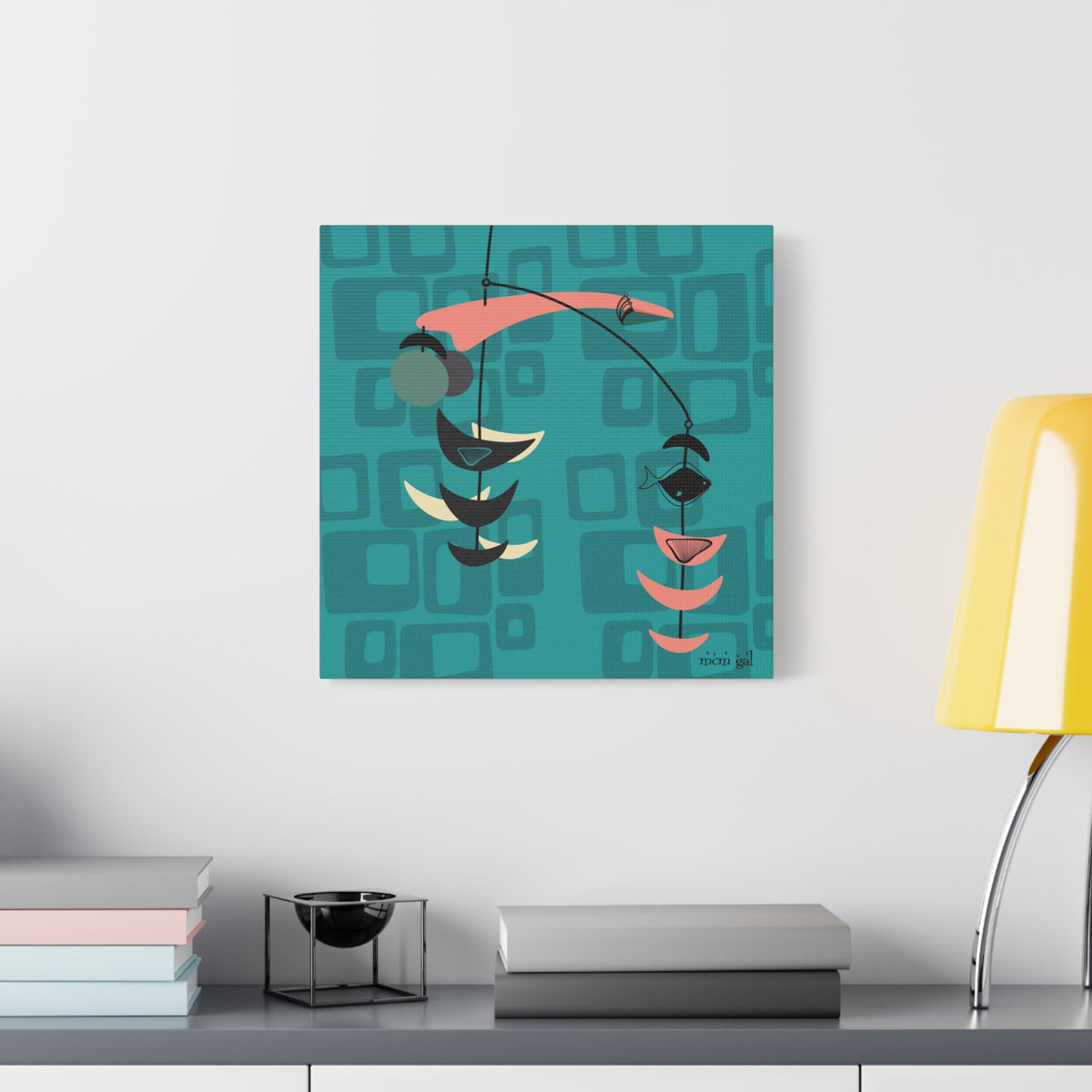 Mid Century Modern Fish Art Modern Abstract Wall Art Canvas - Stylish Home Decor for Contemporary Spaces - Mid Century Modern Gal