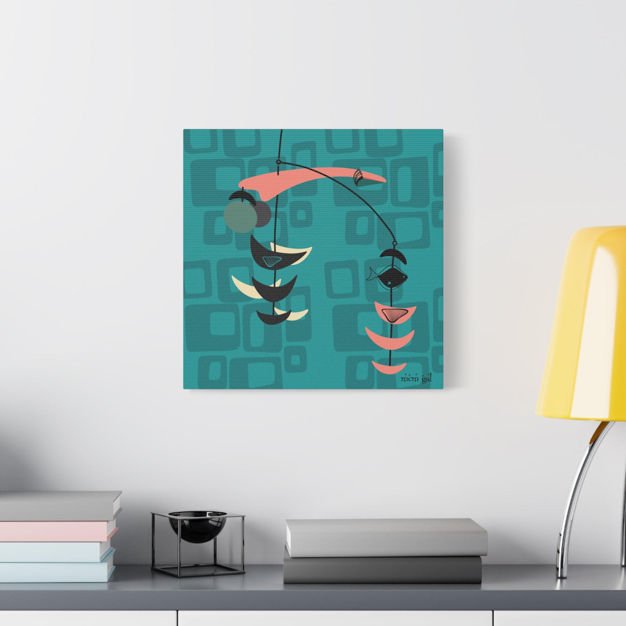 Mid Century Modern Fish Art Modern Abstract Wall Art Canvas - Stylish Home Decor for Contemporary Spaces - Mid Century Modern Gal