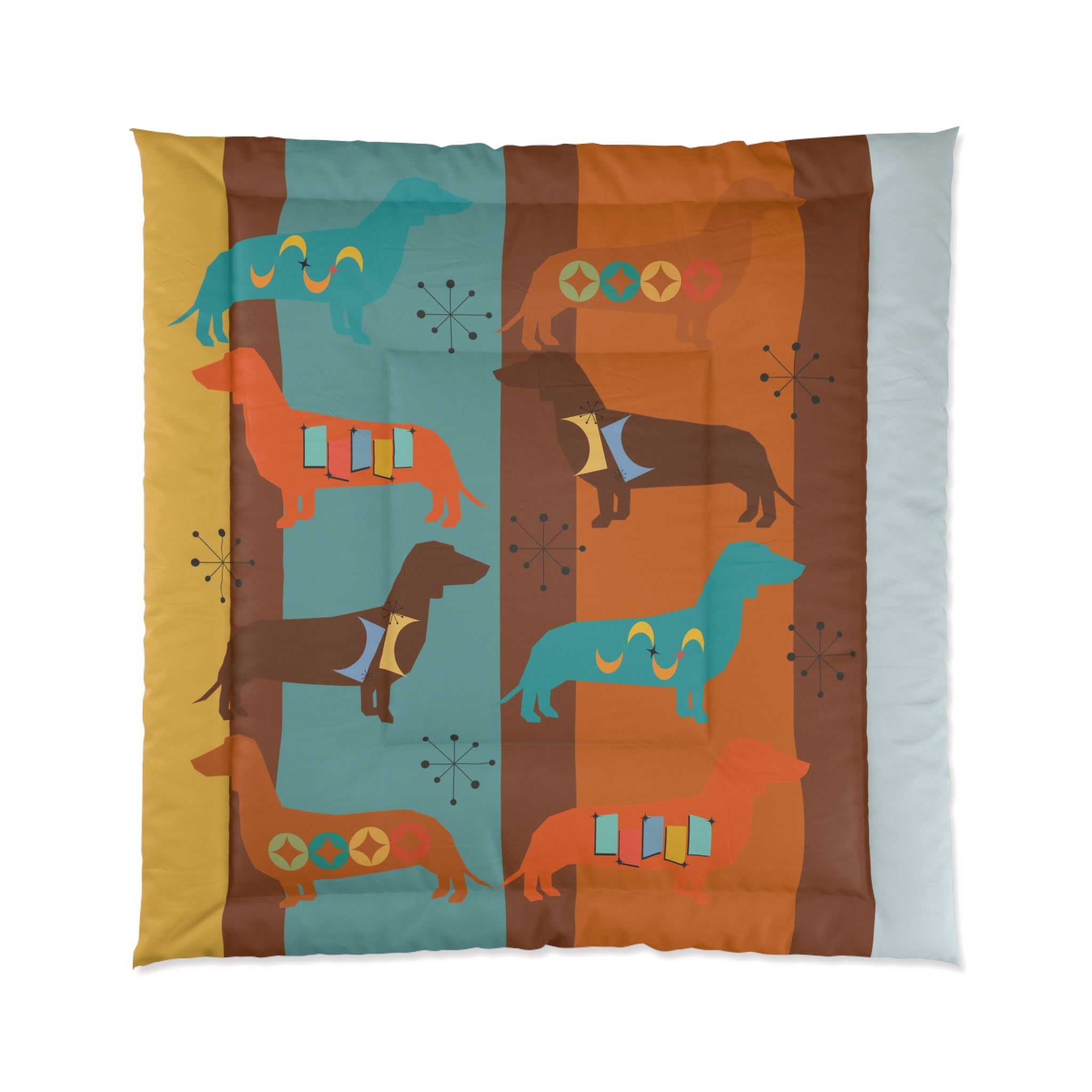 Dachshund Doxie Dog Mid Century Modern Retro Lightweight Comforter - Mid Century Modern Gal