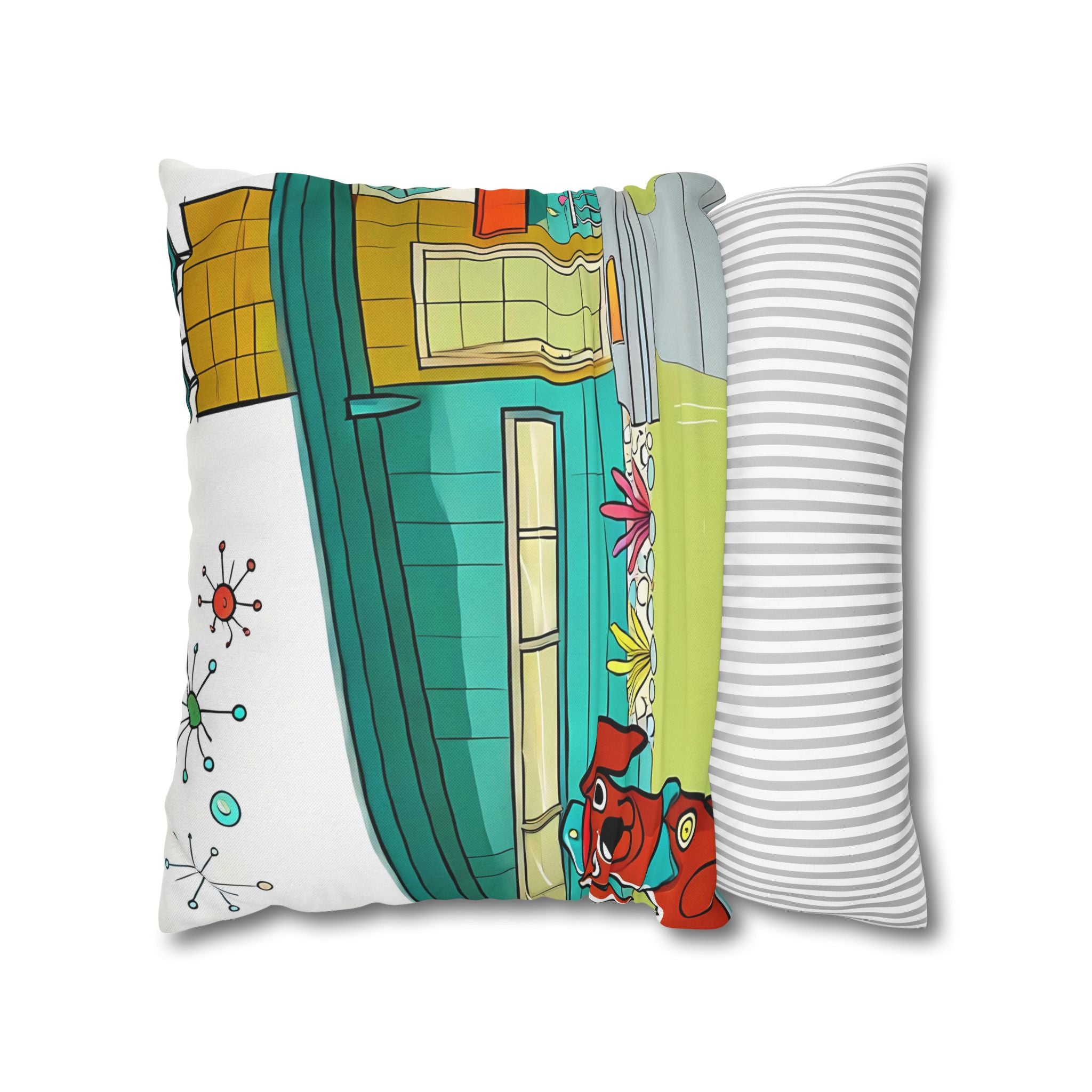 Chief Of Doxie Dwelling, Kitschy Mid Century Modern Pillow COVER Only - Mid Century Modern Gal