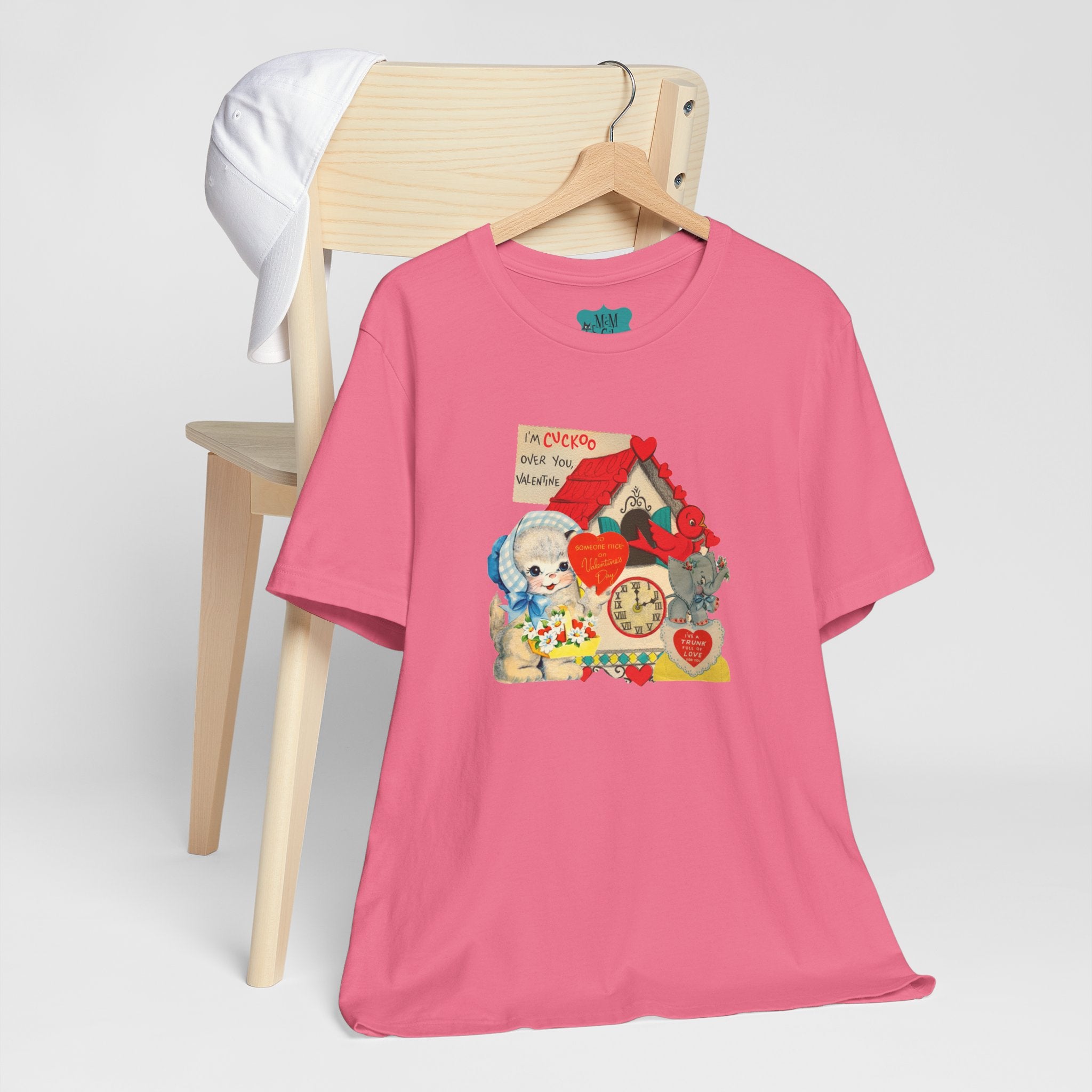 Vintage Valentine Cards Tee, Kitschy Whimsical Love Short Sleeve Tee - Mid Century Modern Gal
