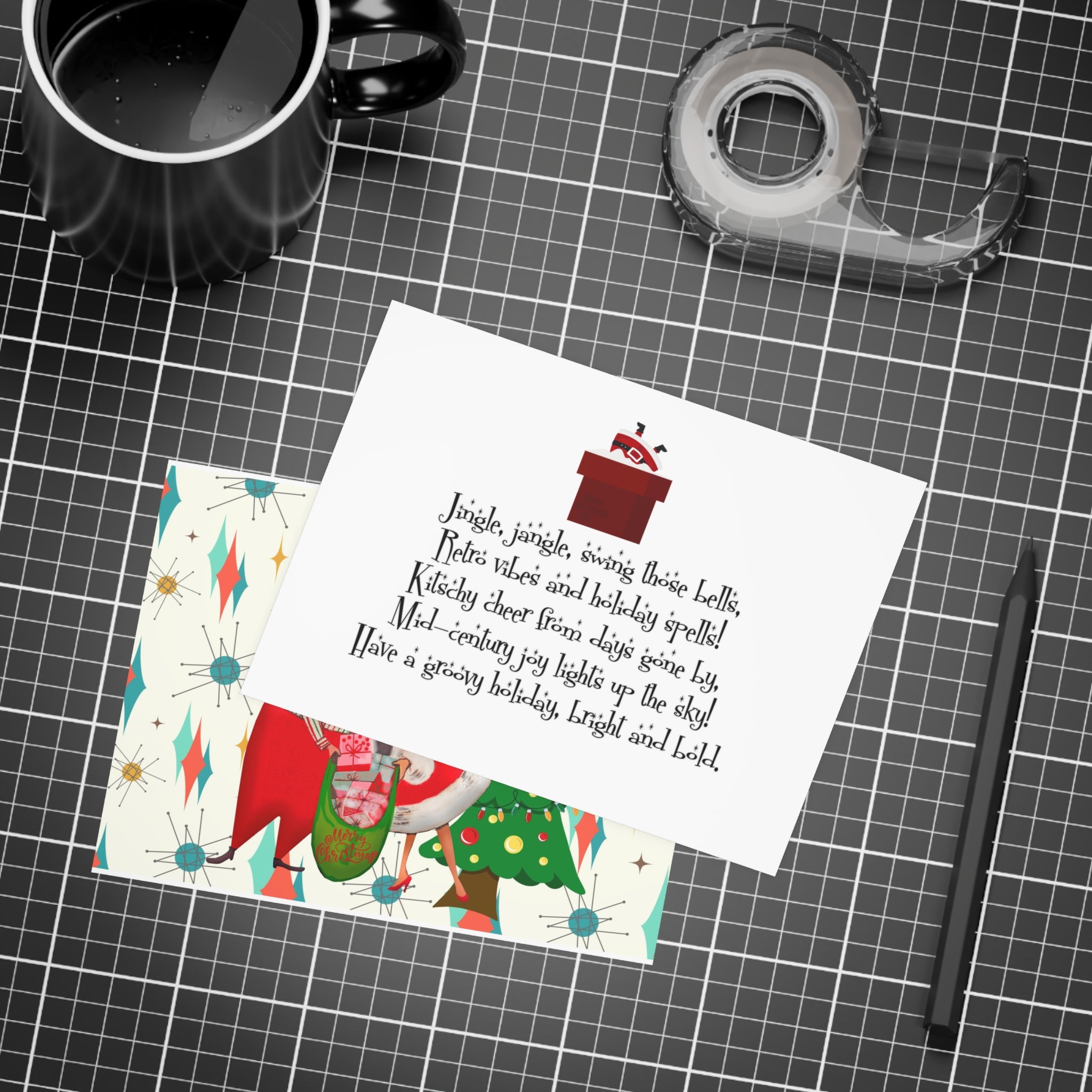 Mid Century Modern 50s Vintage Christmas Kitsch Postcard Bundles (envelopes included) - Mid Century Modern Gal