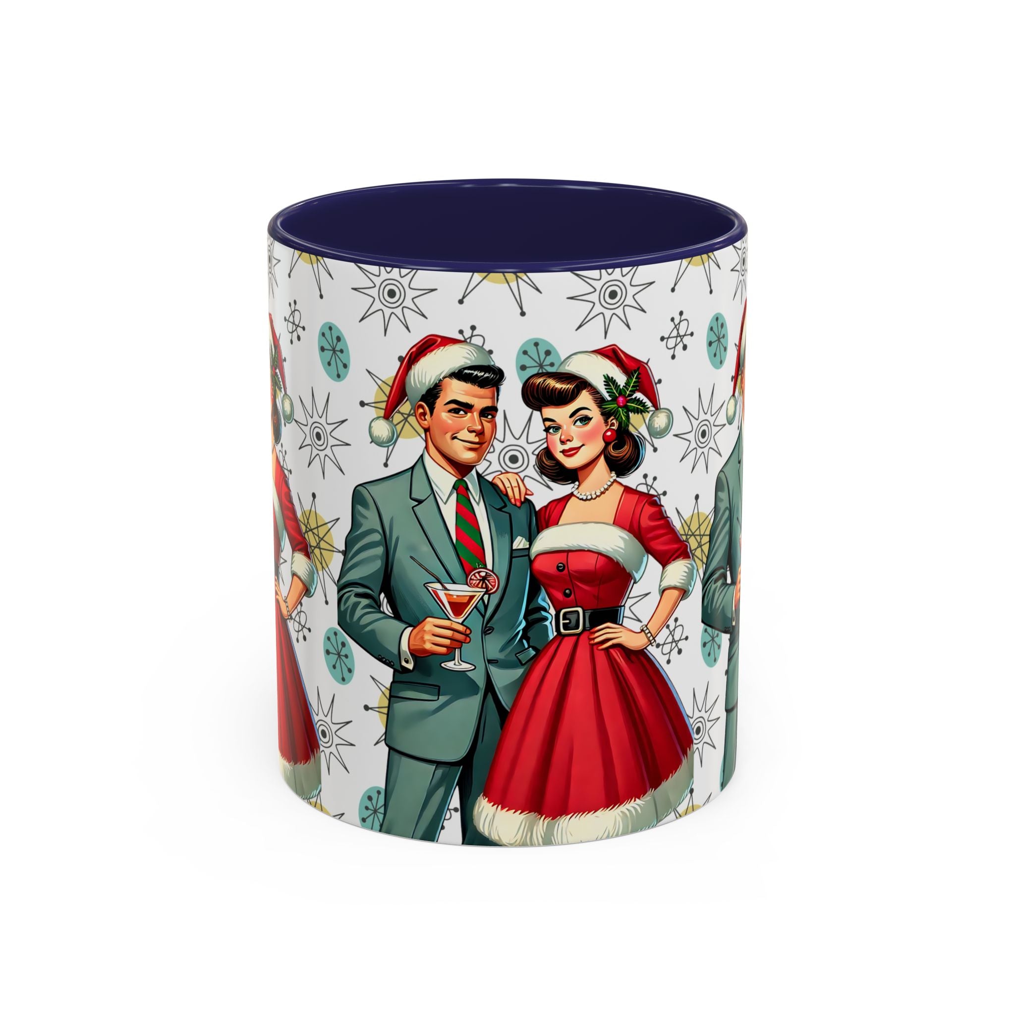 Mid Century Modern Atomic 50s Christmas Franciscan Starburst Pattern Mug - Mid Century Modern Gal