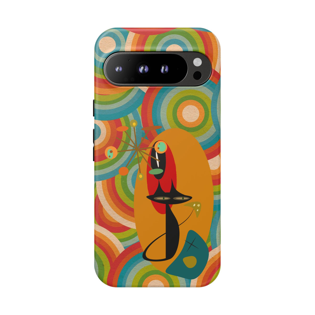 Atomic Cat, Retro 70's Pattern, MCM Smart Phone Tough Phone Case