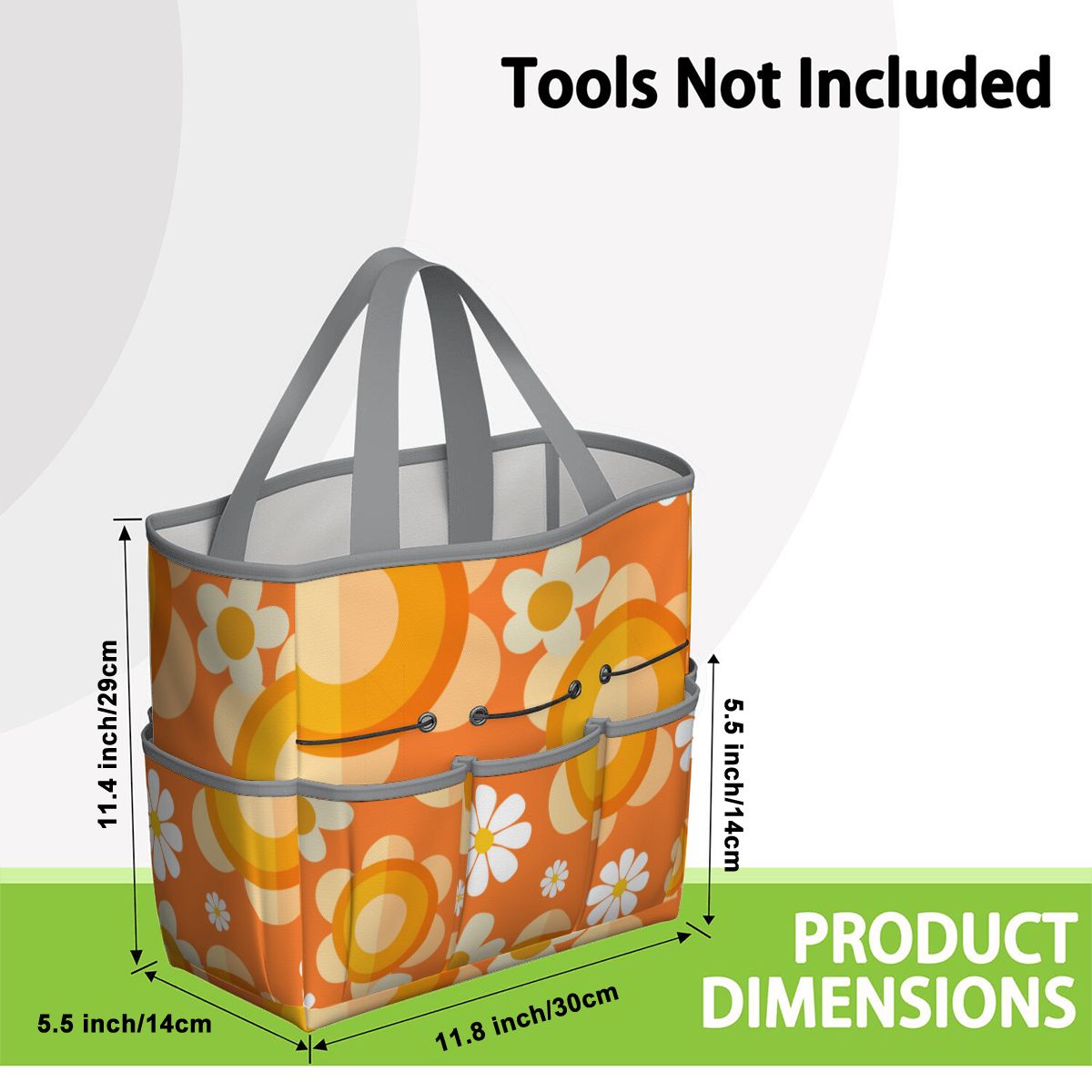 Flower Power Orange Groovy Mod Garden Tool Bag - Mid Century Modern Gal