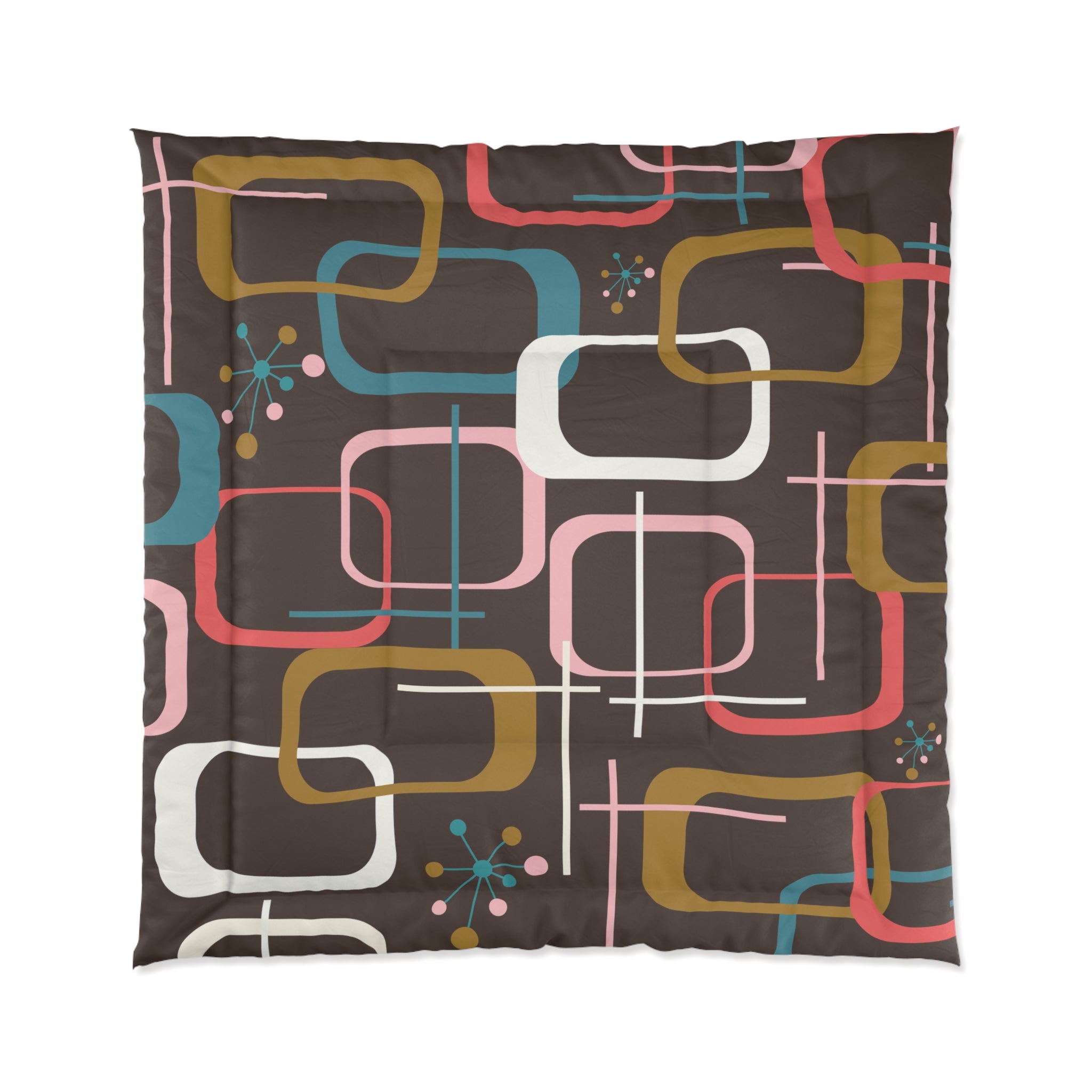 Mid Century Modern Geometric, Mid Mod Retro Bedding, Comforter - Mid Century Modern Gal