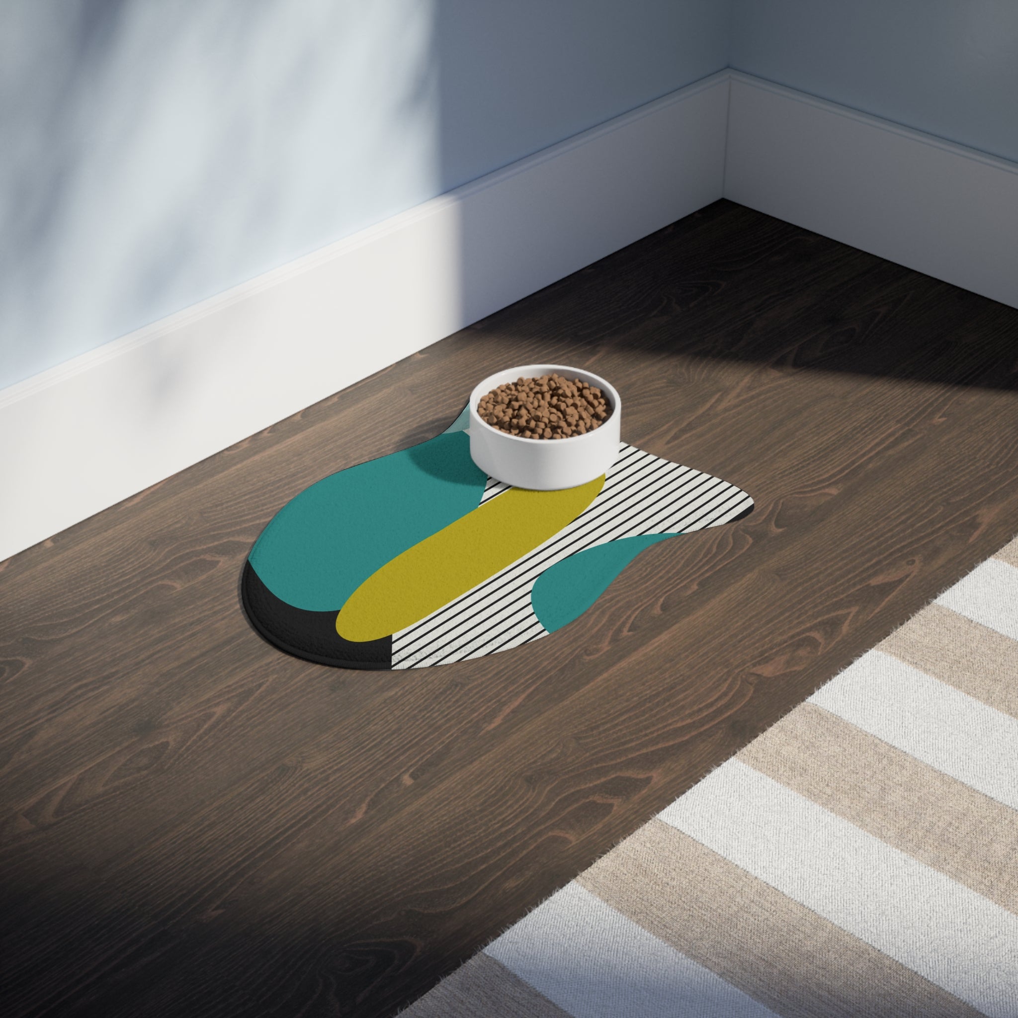 Mid Century Modern Geometric Pet Feeding Mats - Mid Century Modern Gal