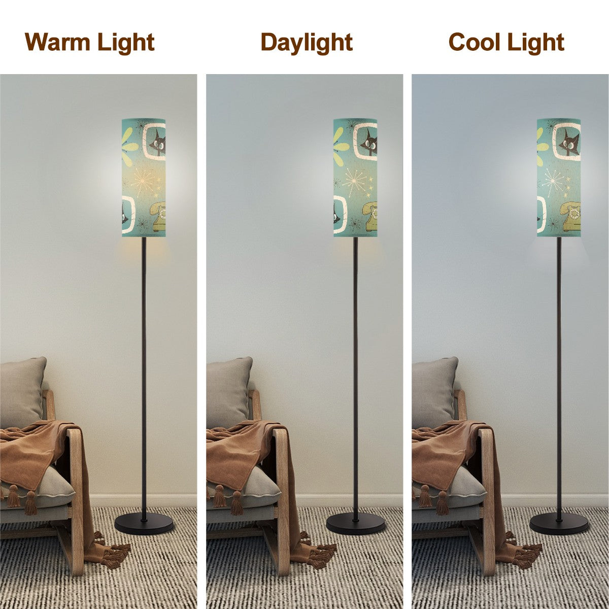 Atomic Cat Space Cat Mid Century Modern Kitschy Fun Floor Lamp - Mid Century Modern Gal
