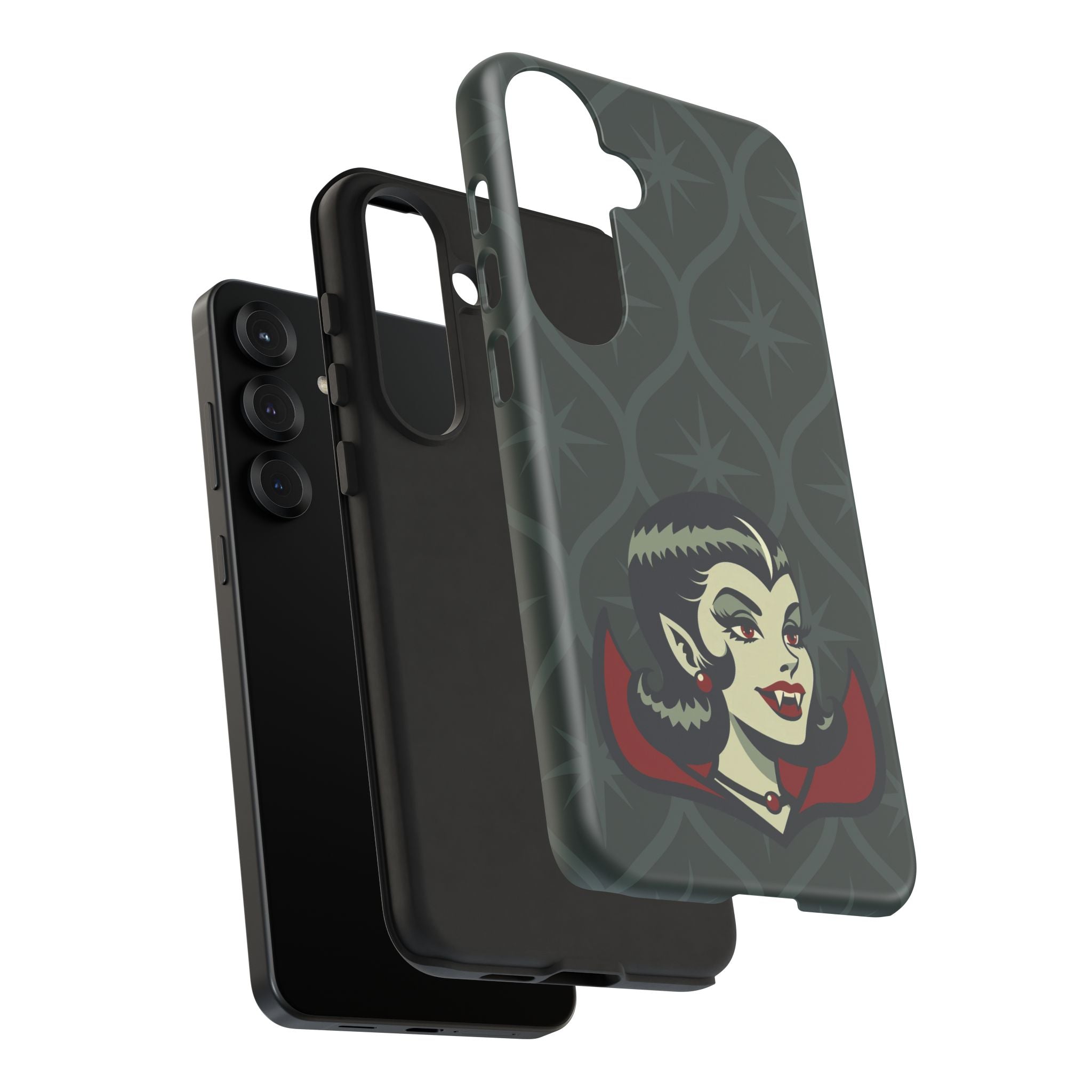 Vampire Dracula Girl Halloween Goth Horror Buff MCM Green Tough Phone Case