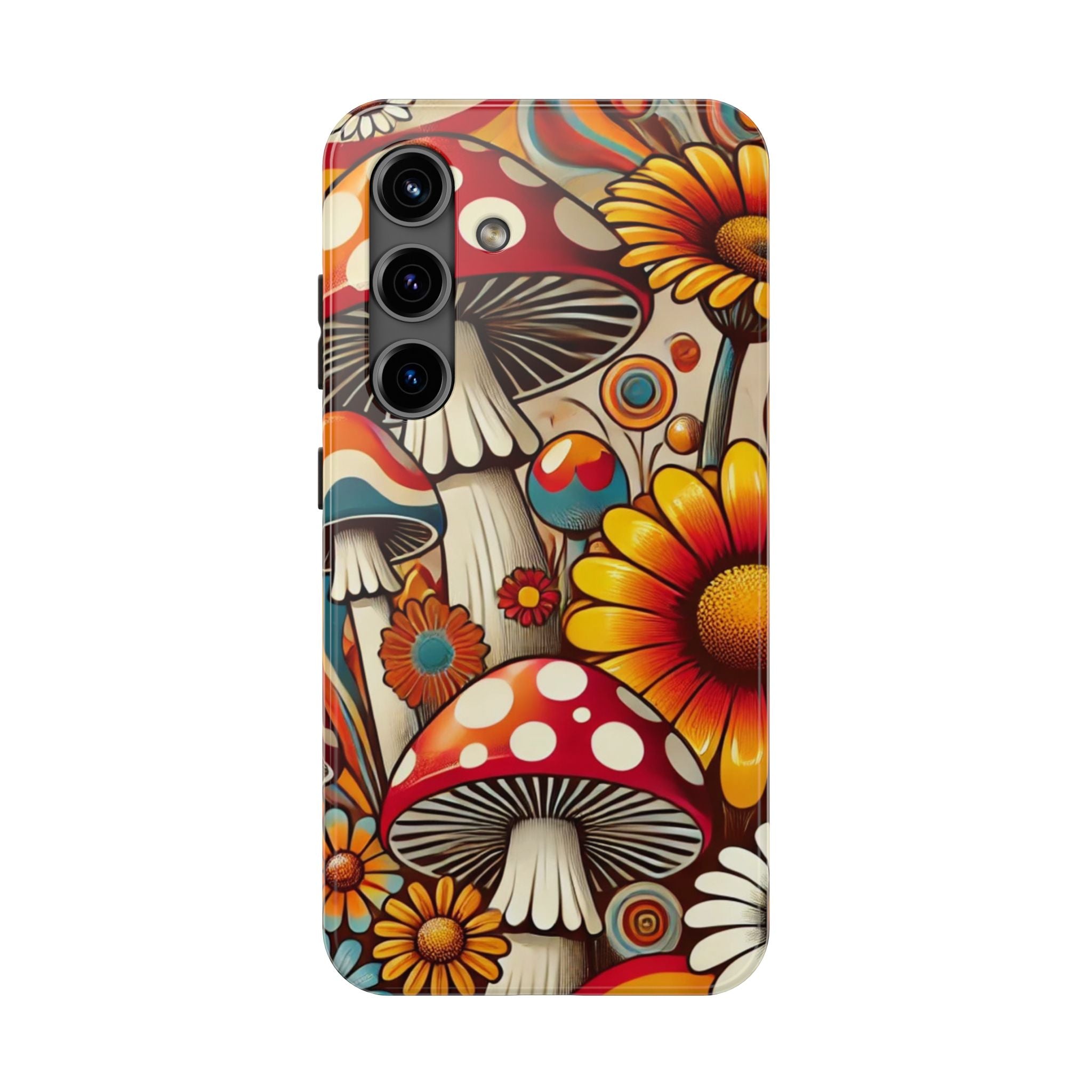 Bohemian Floral Mushroom Tough Phone Case - Trendy Protection for Nature Lovers - Mid Century Modern Gal