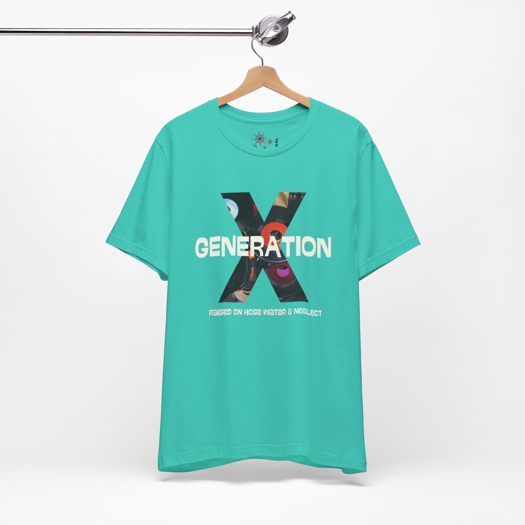 Generation X Retro Tee, Raised On Hose Water And Neglect Unisex Jersey Short Sleeve Tee - Mid Century Modern Gal