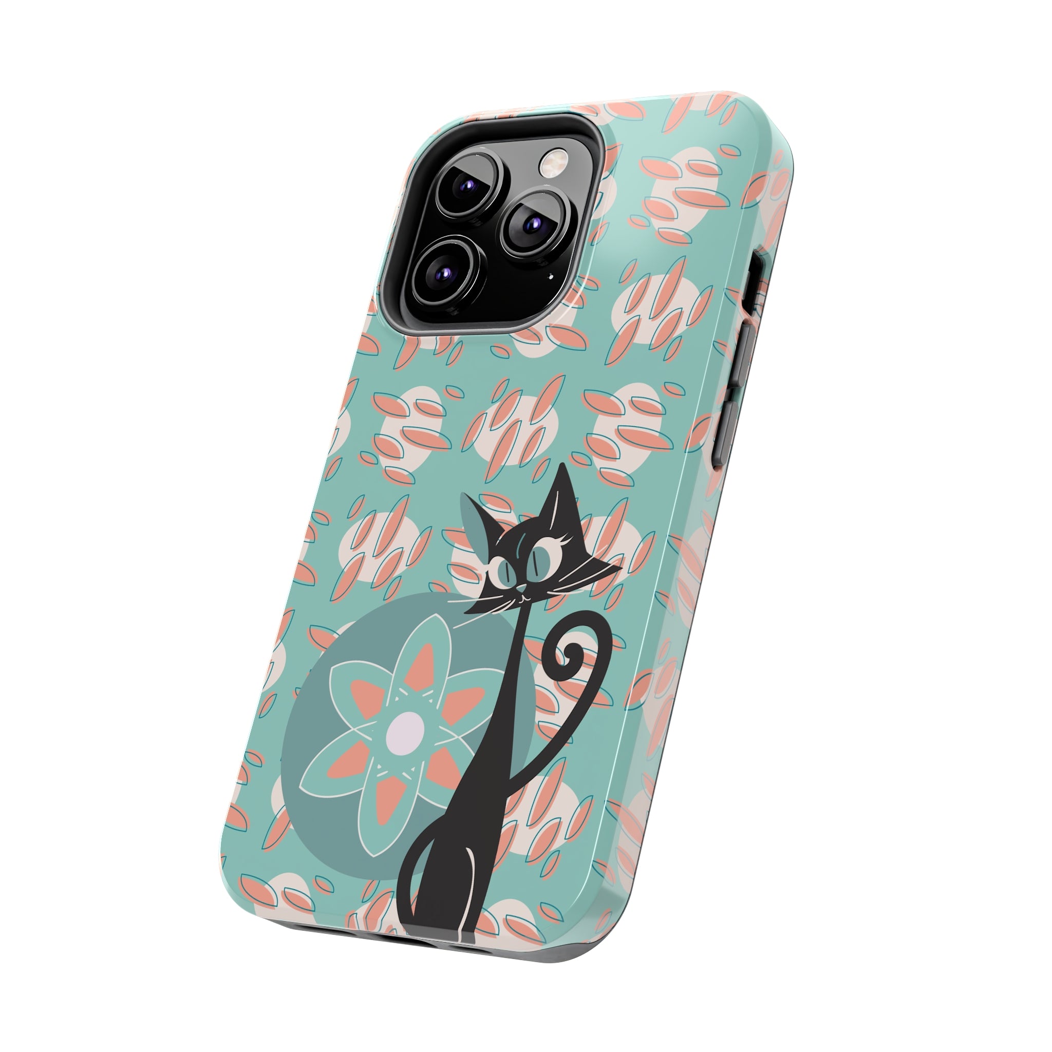 Atomic Cat, Mid Century Modern Funky Fun Smart Phone Tough Phone Cases - Mid Century Modern Gal