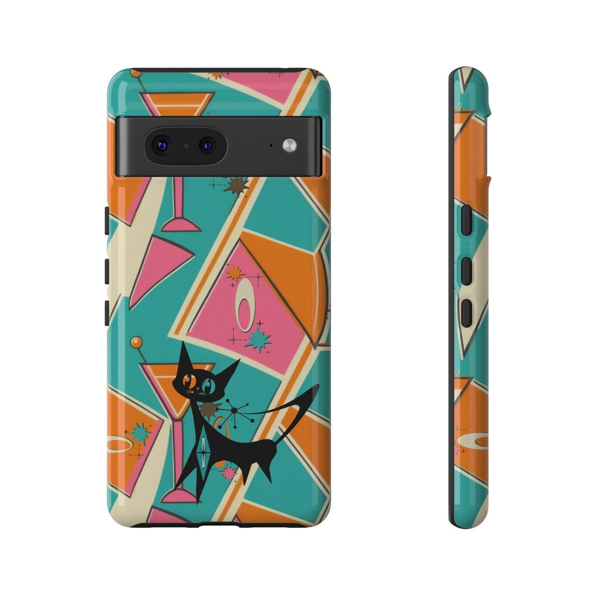 Atomic Cat Mid Mod Retro Cat Phone Case - Tough Cases for Stylish Cat Lovers